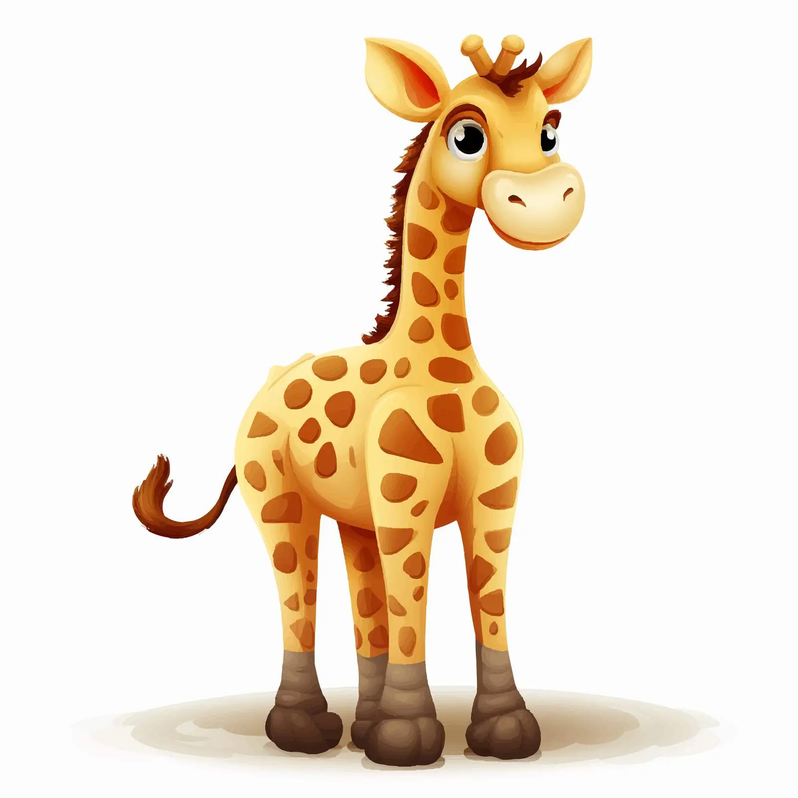 Cartoon Giraffe with Fur Texture and Skin Print – free modern vector art image from Dotvec