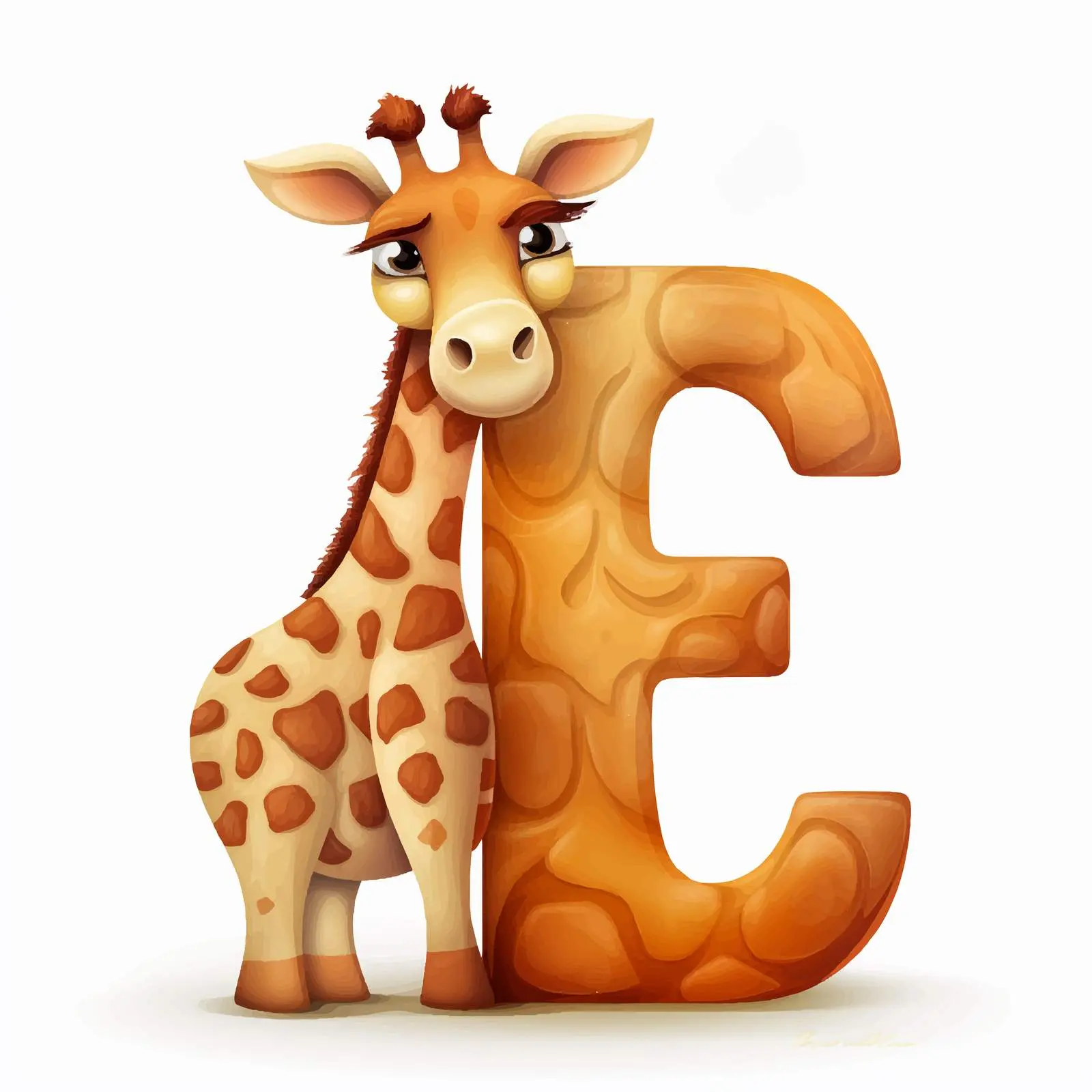 Cartoon Giraffe with Fur Texture Vector Art — free download from Dotvec