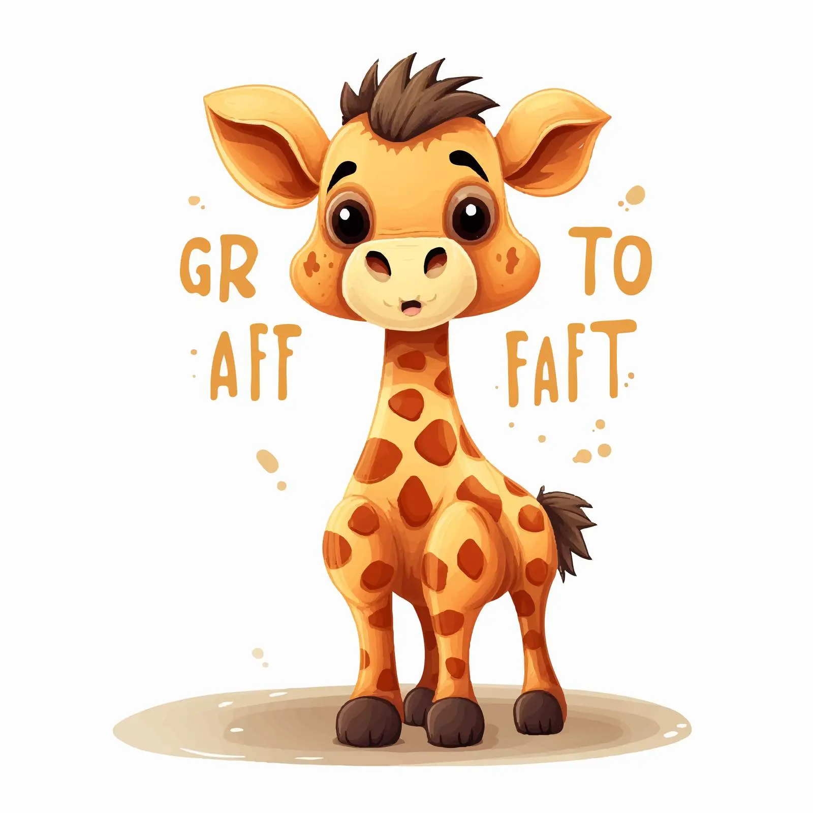Giraffe Cartoon Design with Fur Texture — free download from Dotvec