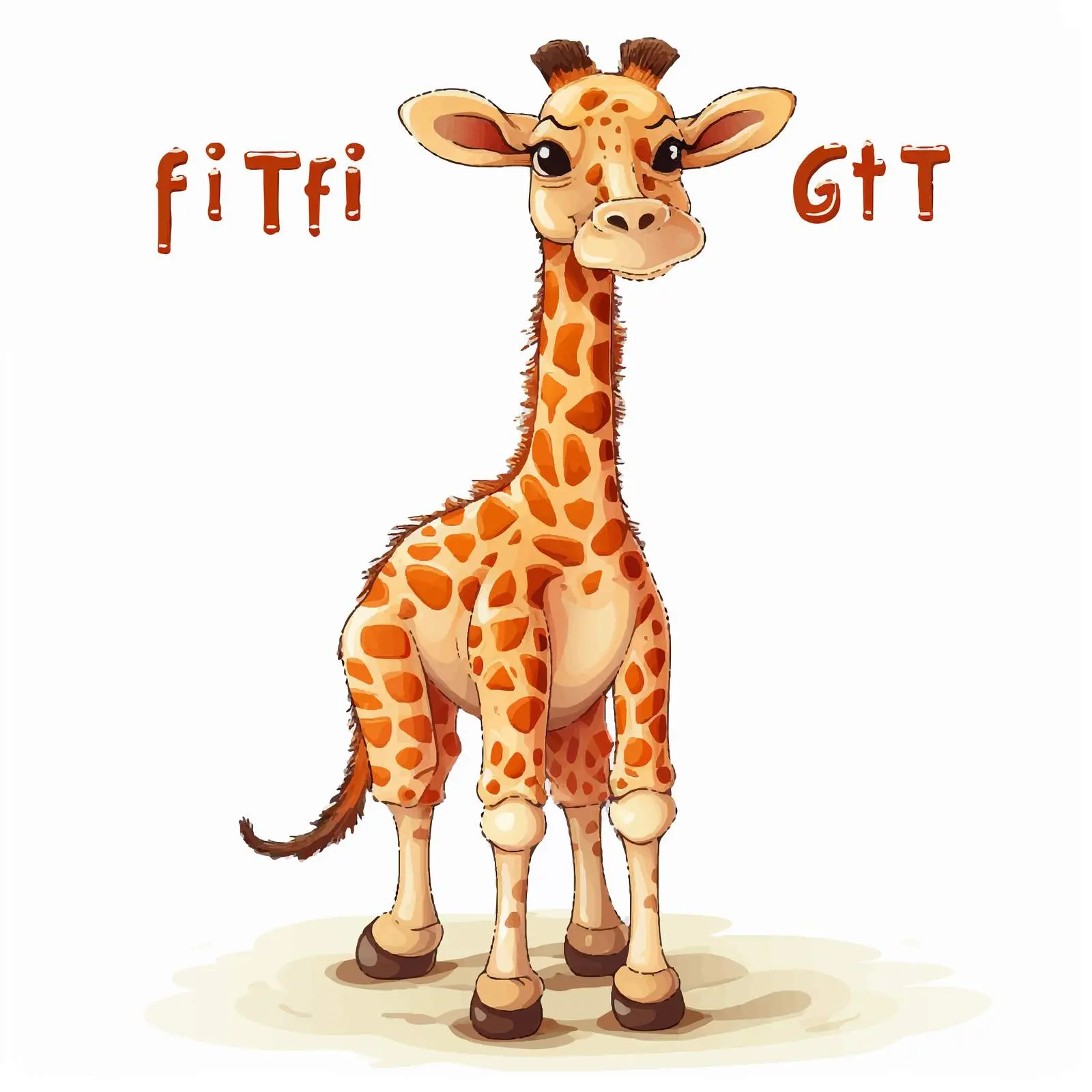 Cartoon Giraffe with Fur and Skin Texture — free download from Dotvec