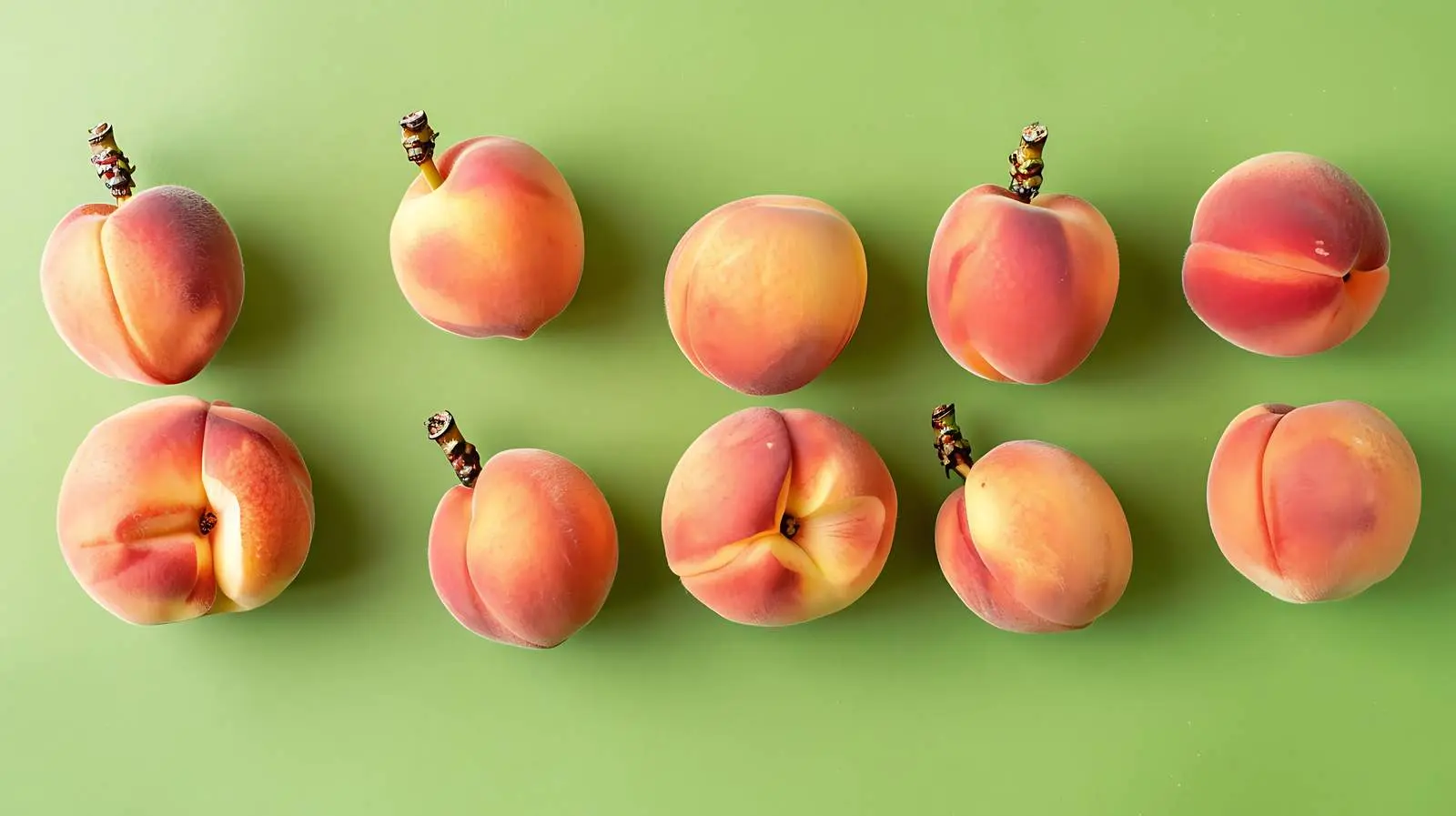 Ripe Peach Letter on Bright Green Background — free download from Dotvec