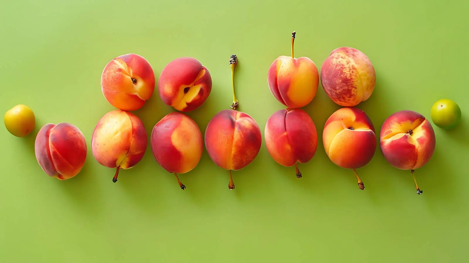 Fresh Peach Artistry on Vibrant Green Background — free download from Dotvec