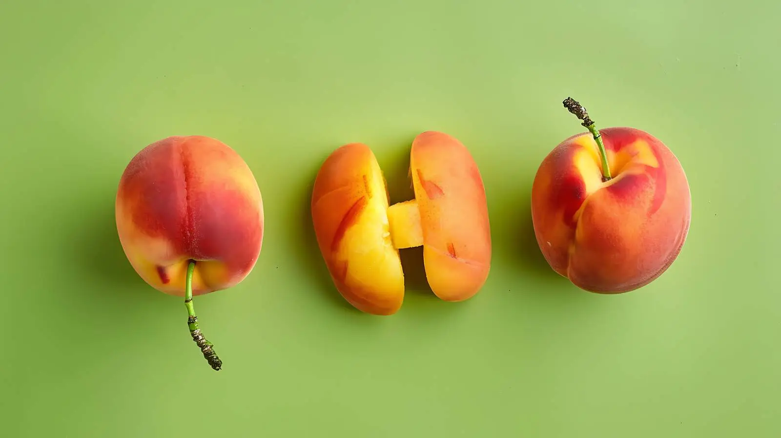 Ripe Peach Word Art on Bright Green Background — free download from Dotvec