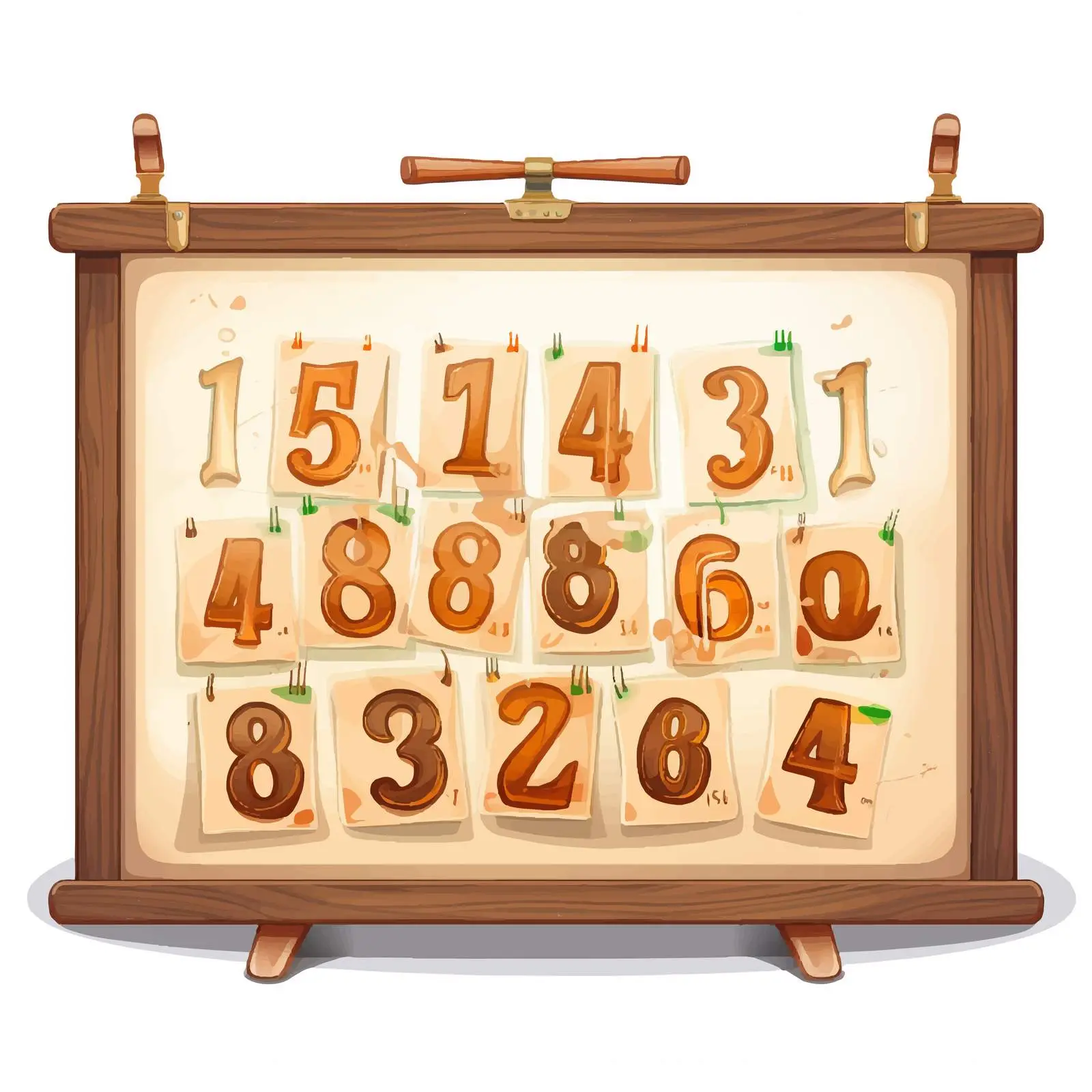 Mathematics Numbers Illustration on Wooden Frame — free download from Dotvec