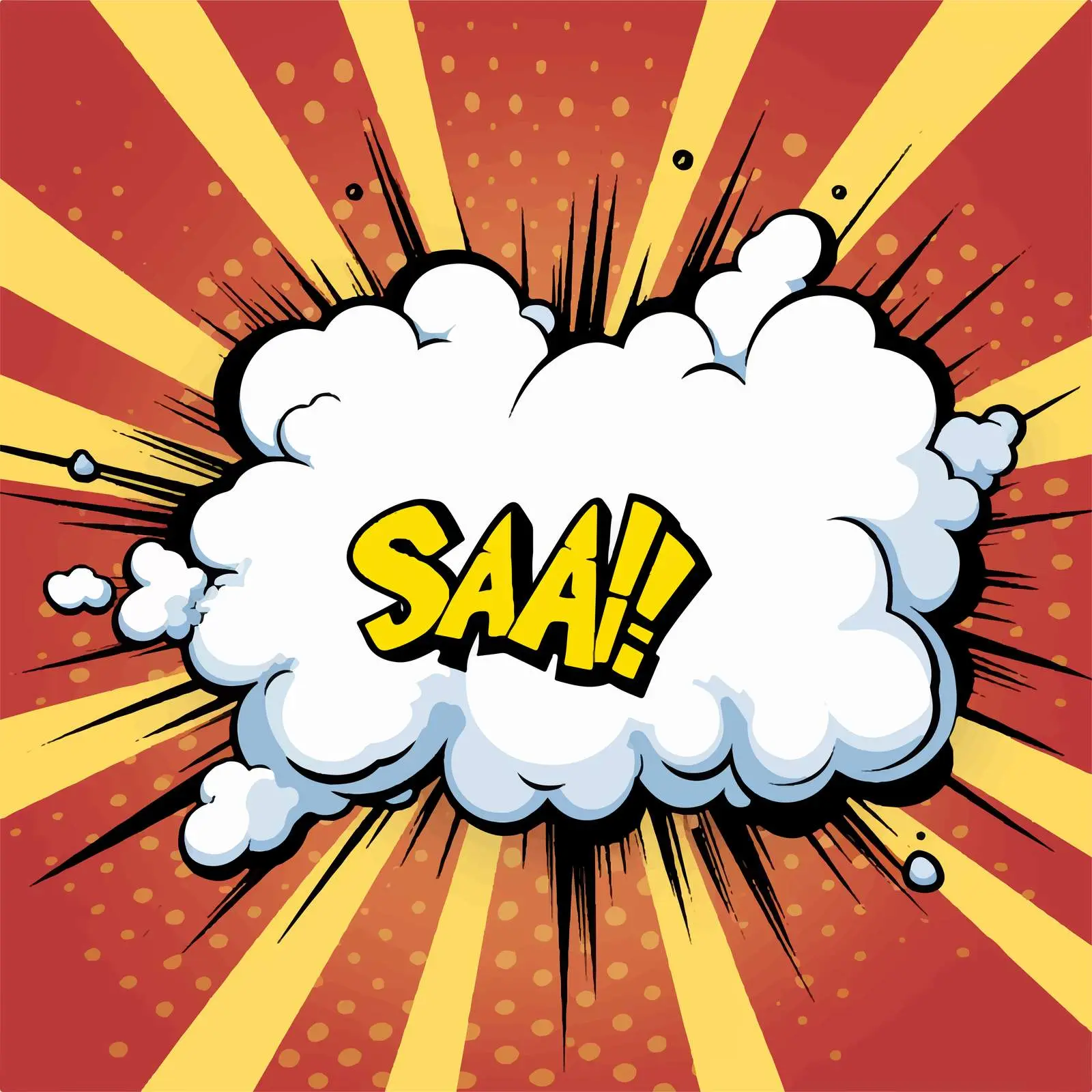 Comic Cloud Explosion Background Illustration — free download from Dotvec