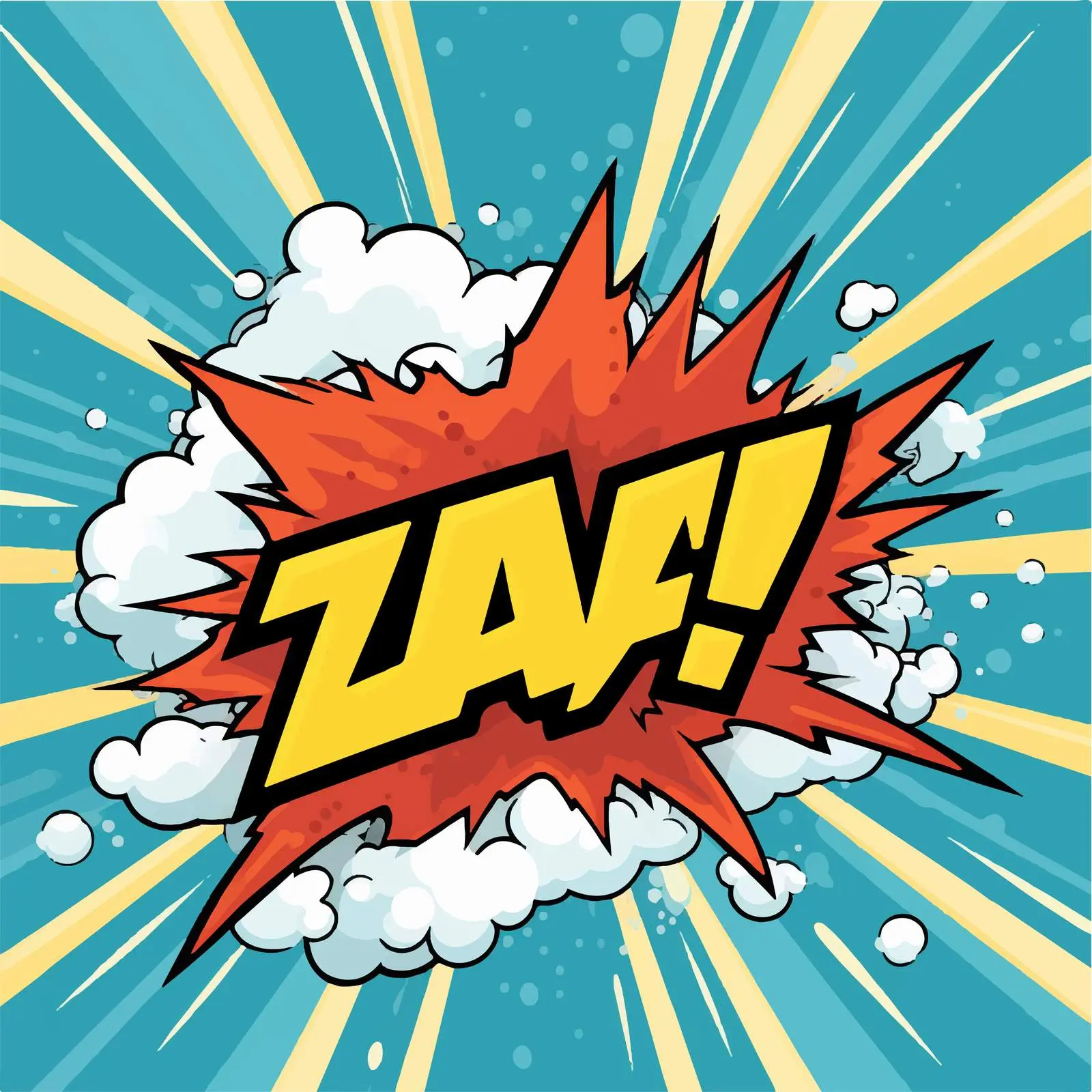 Comic Style Cloud Explosion with Zap Effect – free explosive image from Dotvec