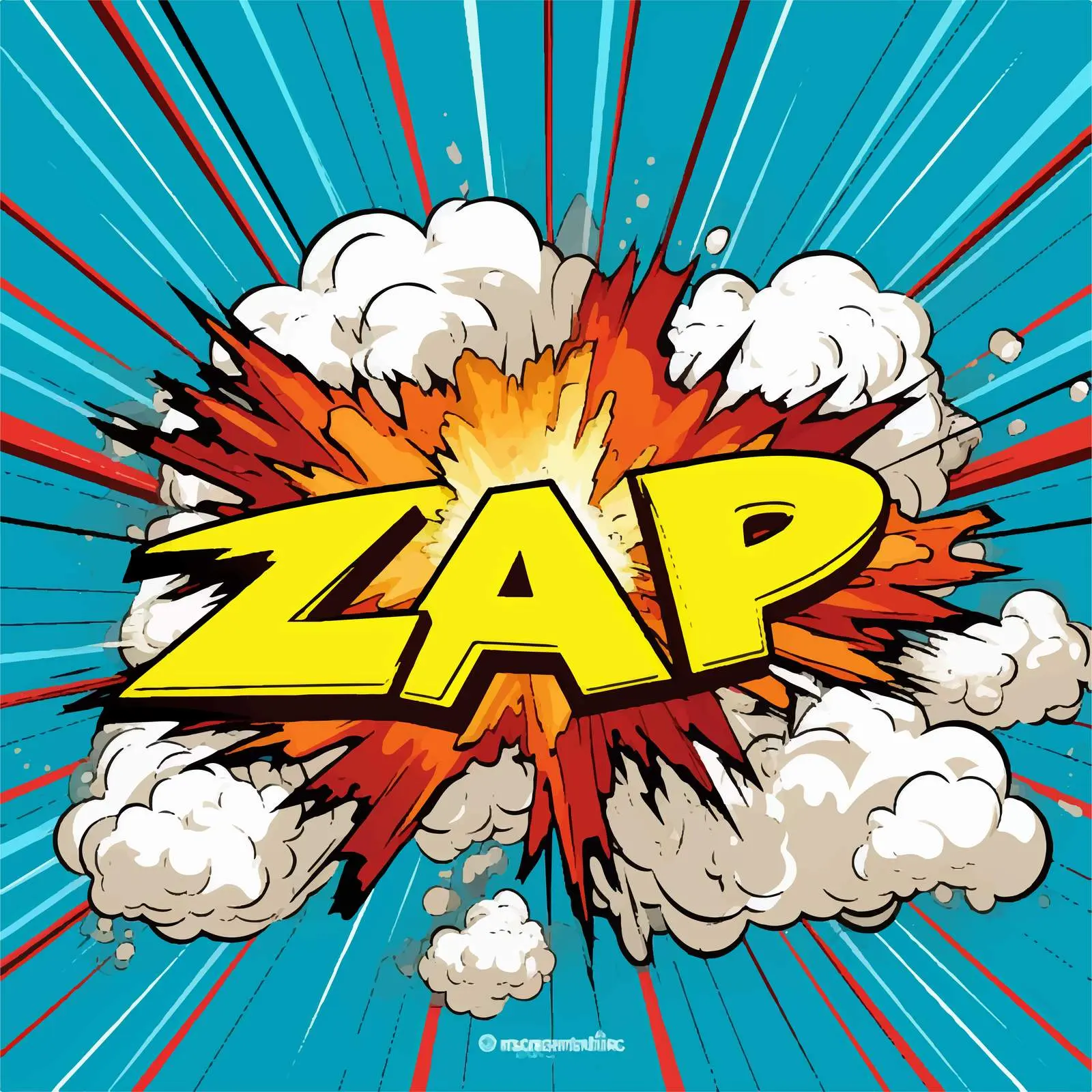Comic Cloud Explosion with Word Zap Illustration — free download from Dotvec