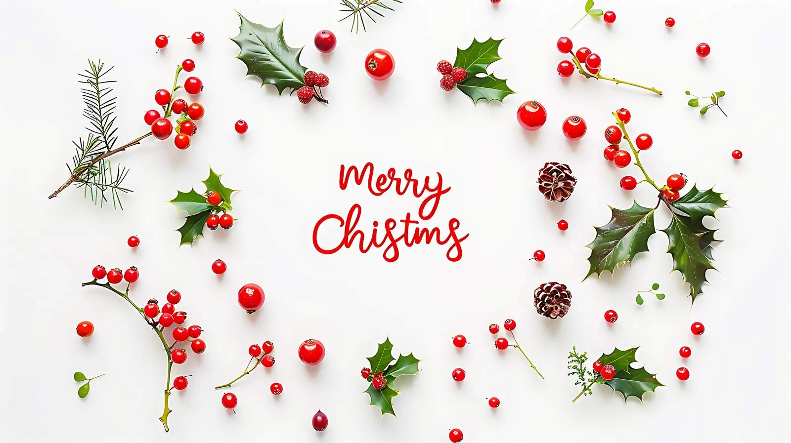 Merry Christmas Berry Arrangement Photography — free download from Dotvec