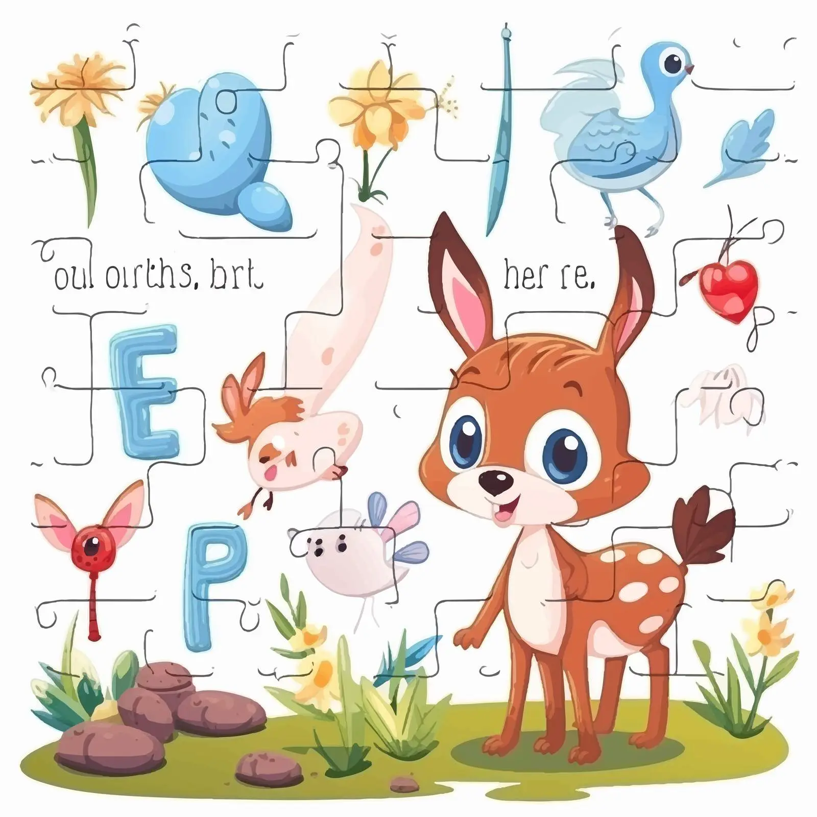 Educational Word Puzzle Learning Worksheet — free download from Dotvec