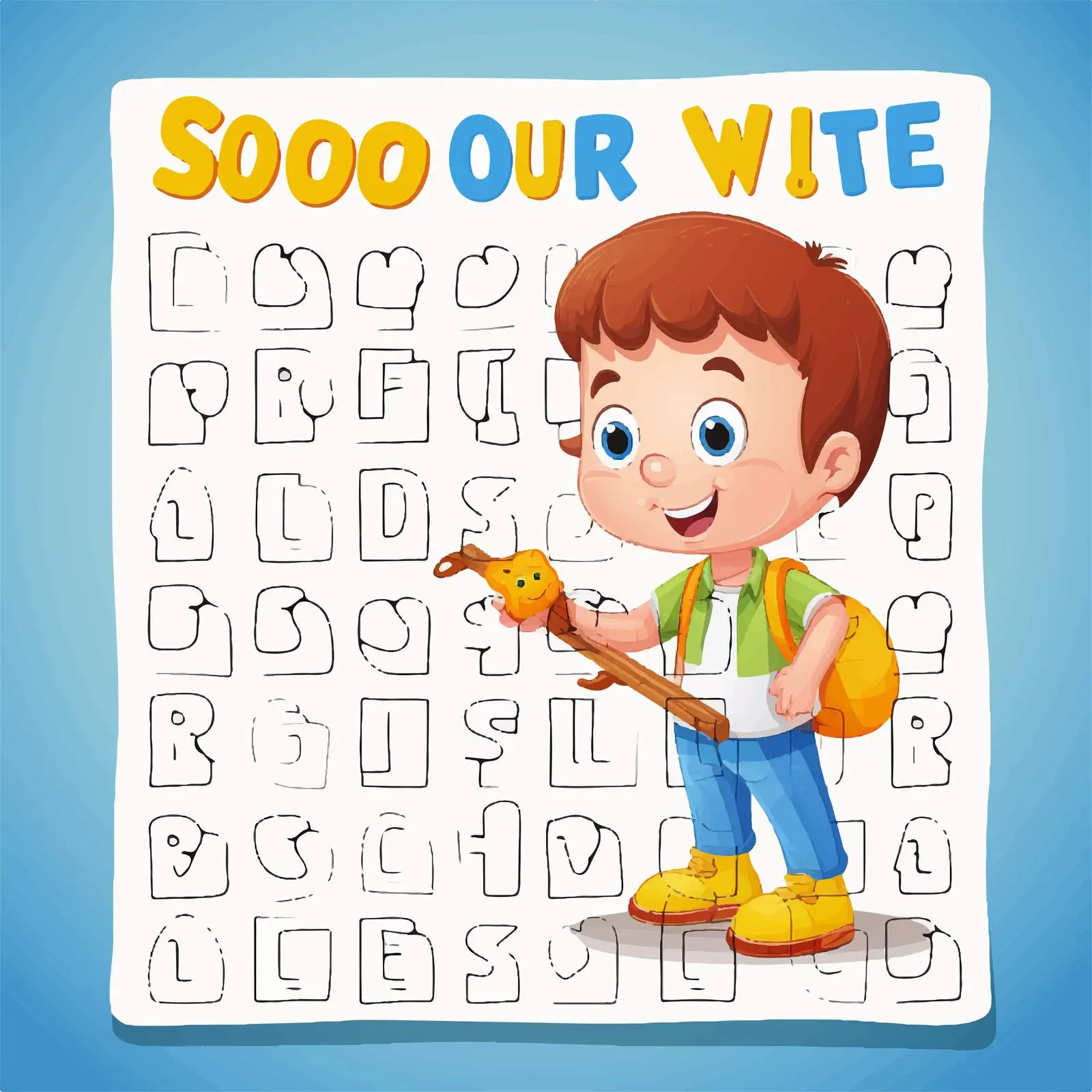 Educational Word Puzzle Learning Worksheet – free group activity image from Dotvec