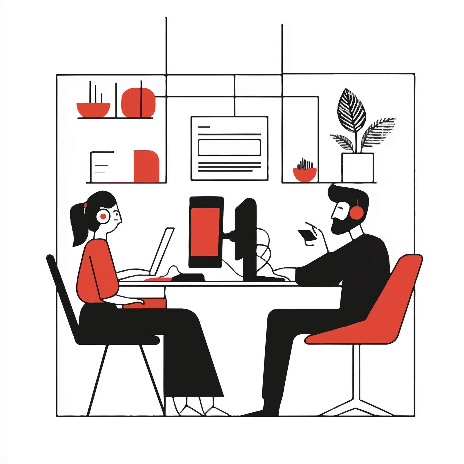 Remote Business Communication Concept with Assistants — free download from Dotvec