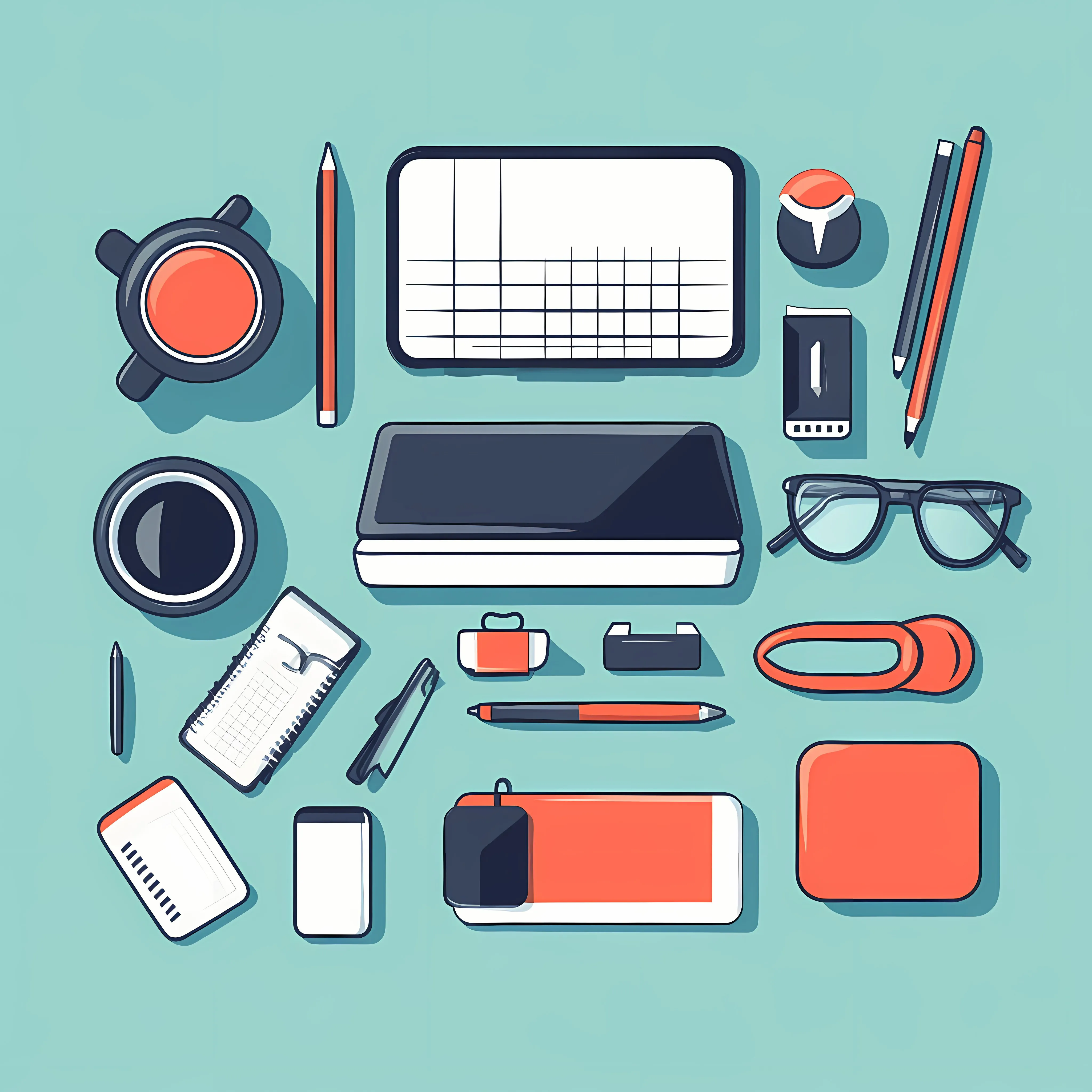Flat Vector Illustration of Office Supplies — free download from Dotvec