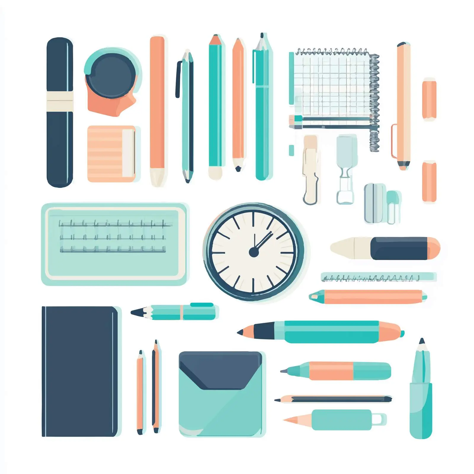 Flat Vector Illustration of Office Supplies — free download from Dotvec