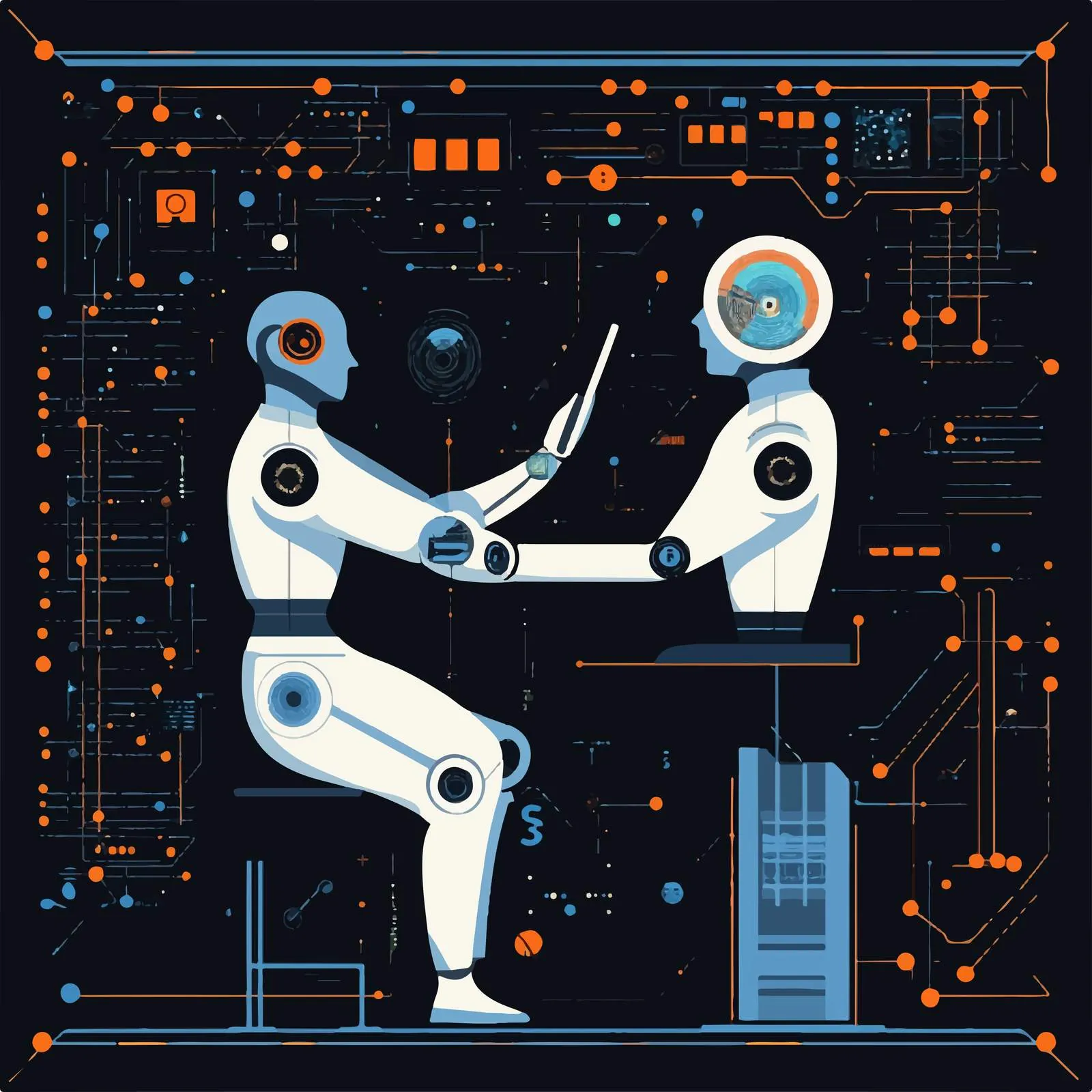 Data Workers Utilizing Big Data and AI Technologies – free automation image from Dotvec