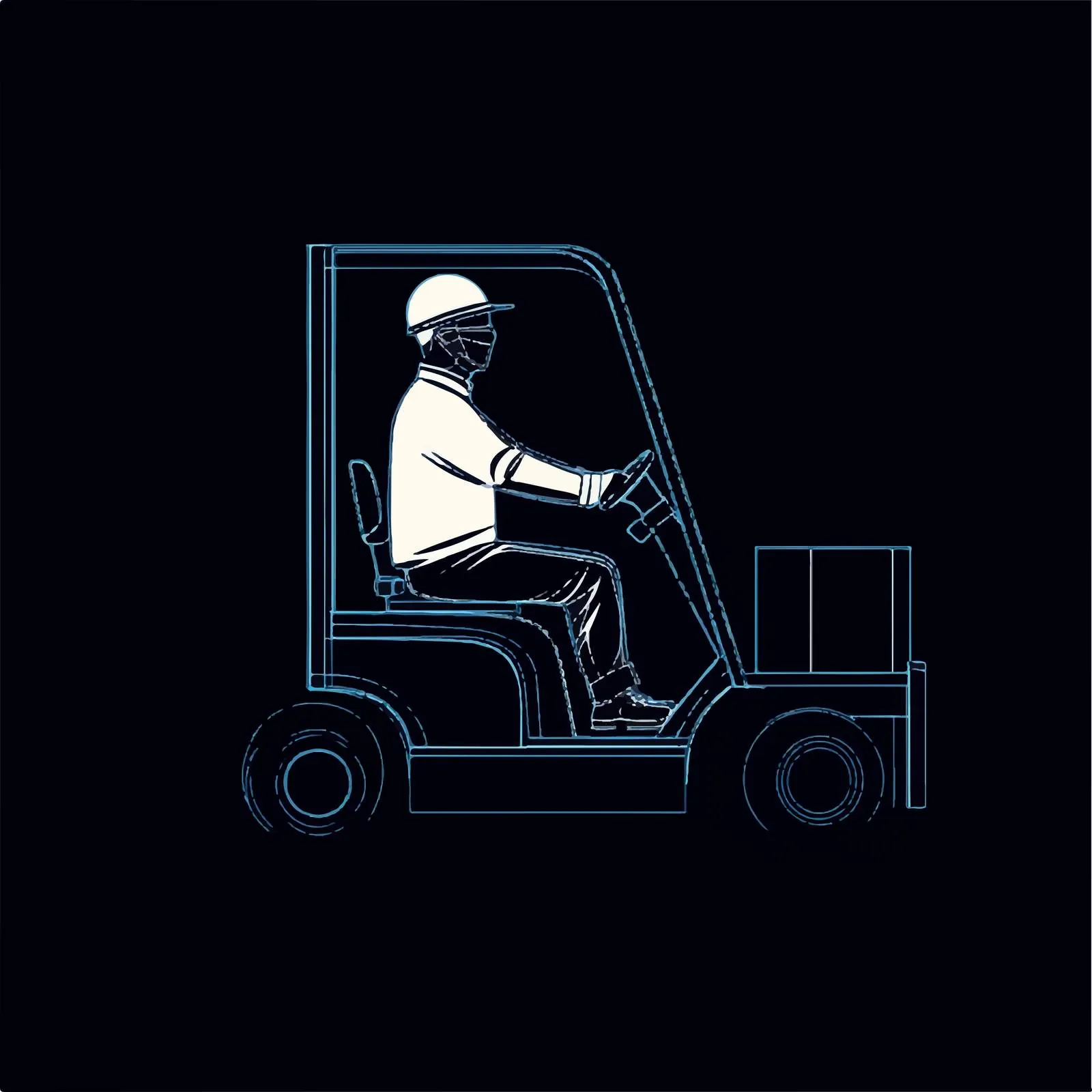 Forklift Operator Delivering Package Pictogram – free inventory image from Dotvec