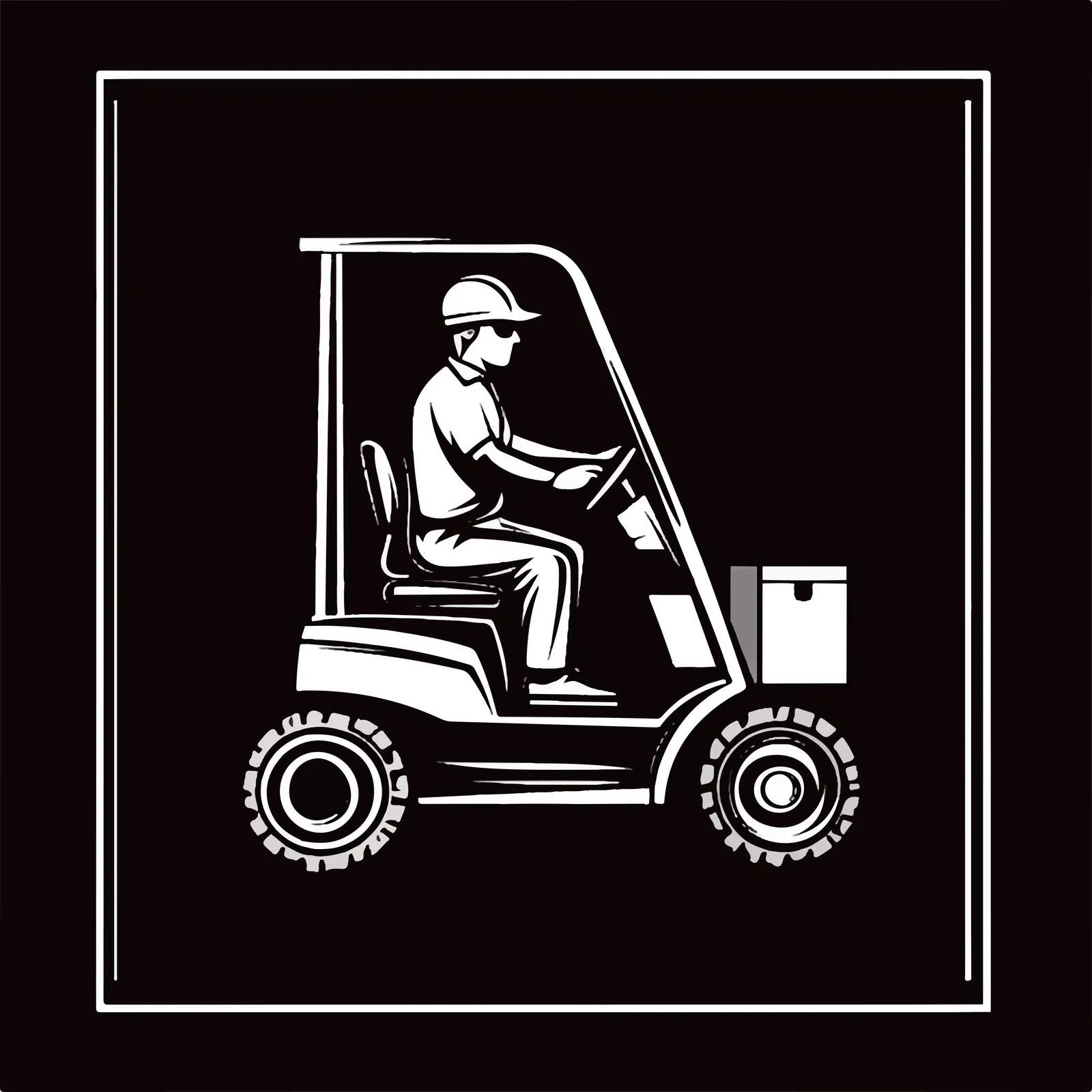Forklift Driver Delivery Box Vector Pictogram – free forklift image from Dotvec