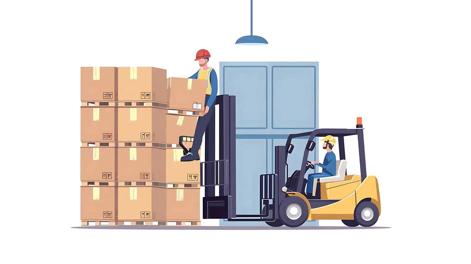 Forklift Operation in Factory Warehouse – free forklift image from Dotvec