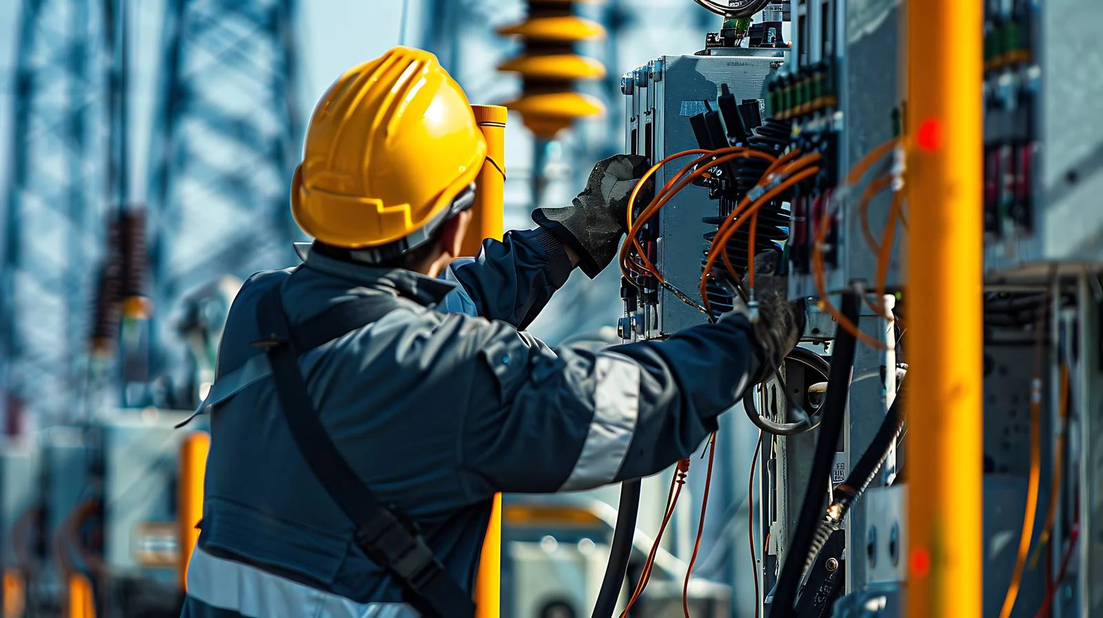 Construction worker operates portable vibration rammer — free download from Dotvec