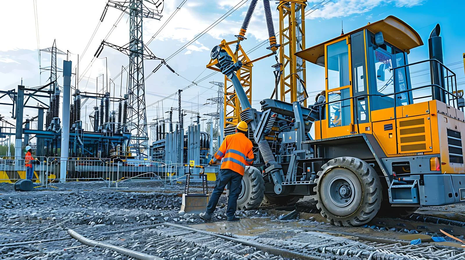 Construction Worker Operating Portable Vibration Rammer — free download from Dotvec