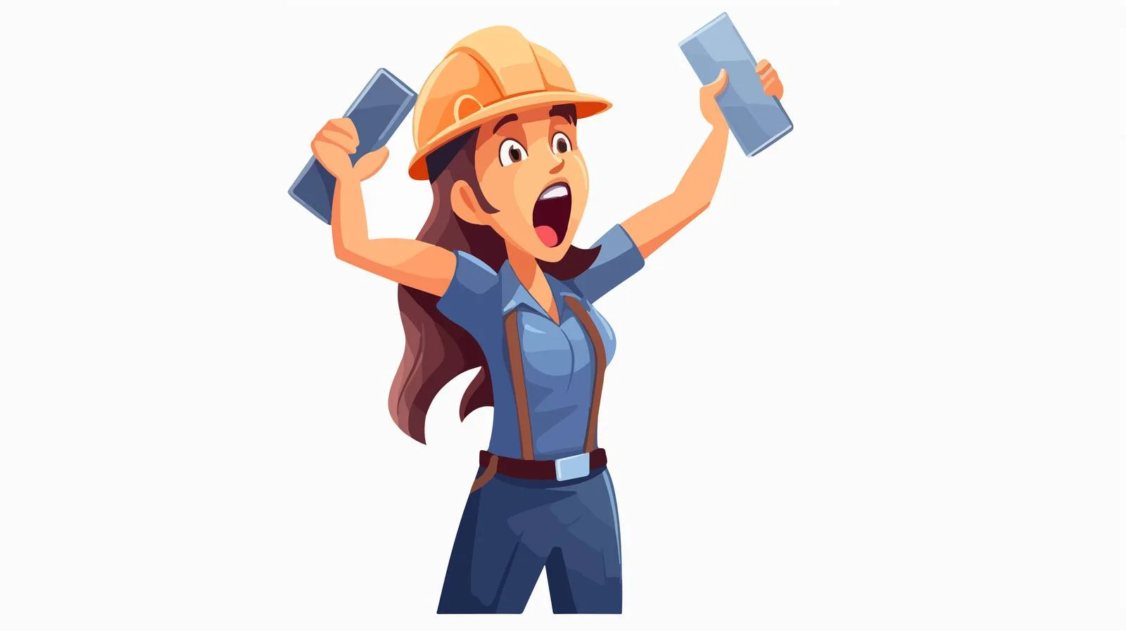 Frustrated Woman Yelling Phone Cartoon Illustration — free download from Dotvec