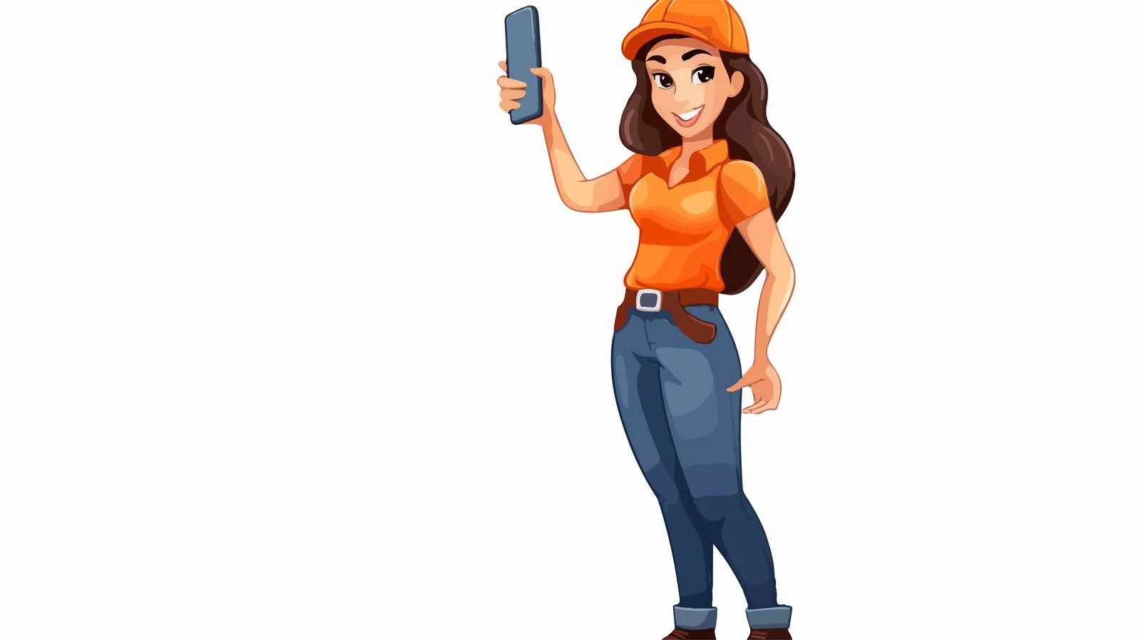 Professional Communication: Woman Pointing at Phone — free download from Dotvec