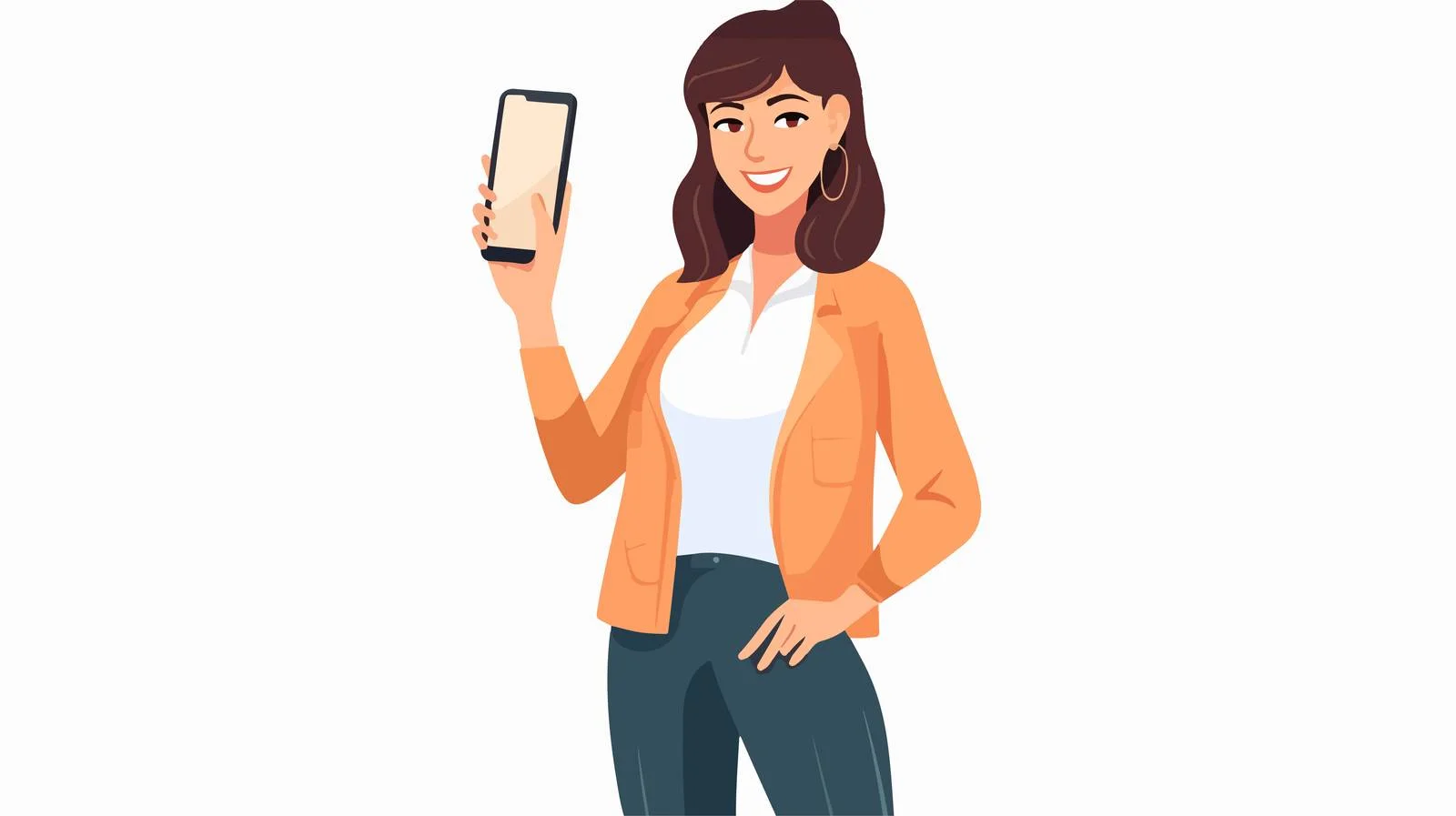 Professional Worker Displaying Phone Screen Approval — free download from Dotvec