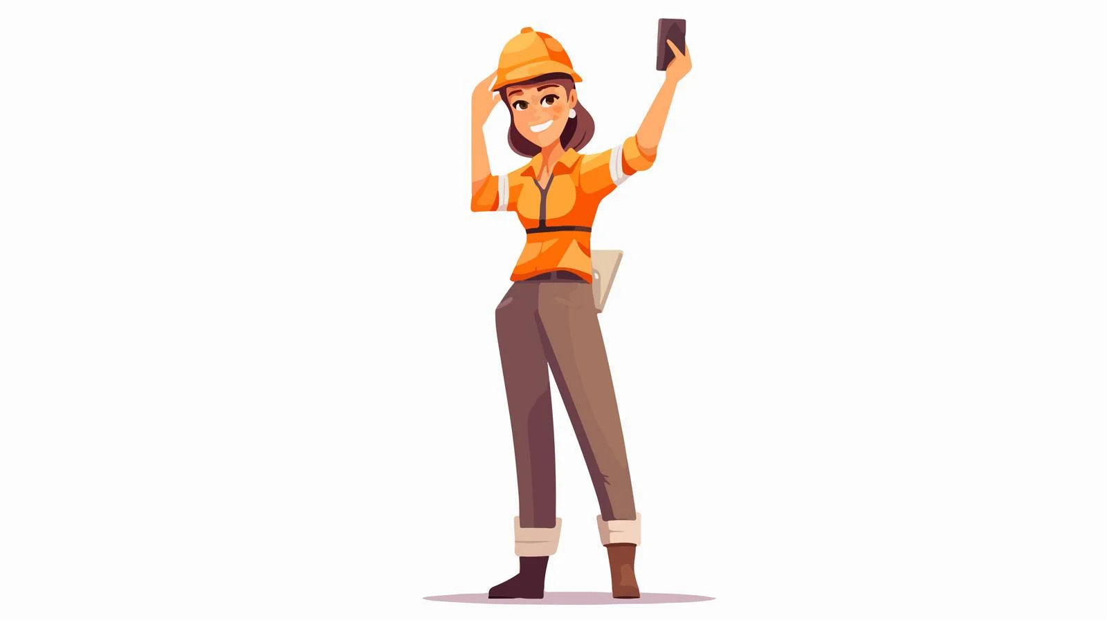 Professional Woman Taking Selfie Cartoon — free download from Dotvec