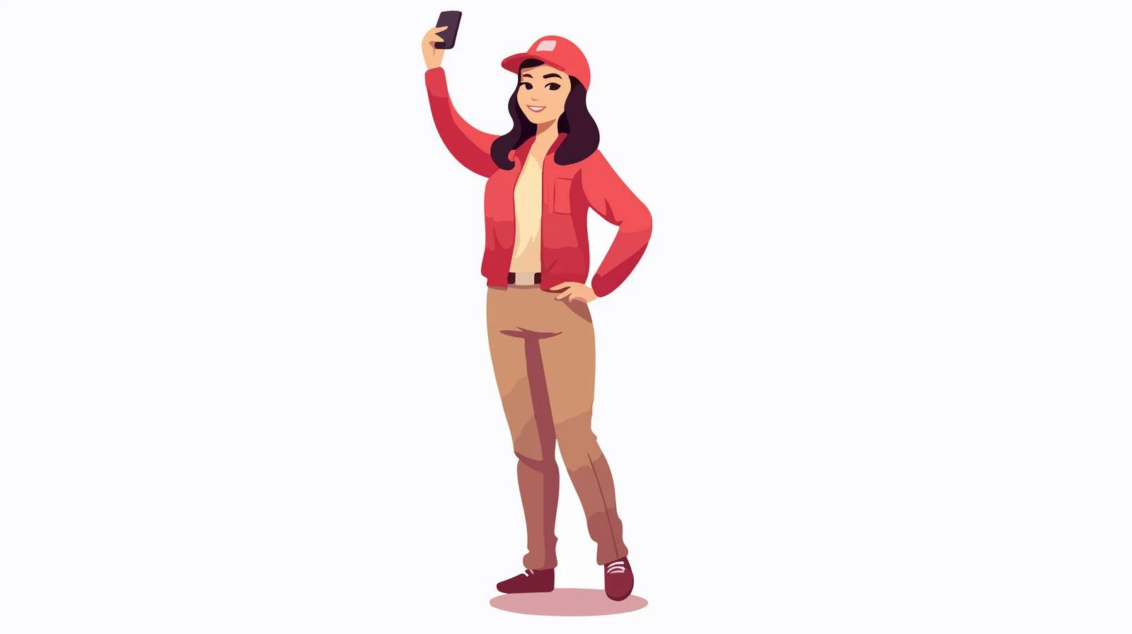 Professional Woman Taking Selfie Cartoon — free download from Dotvec