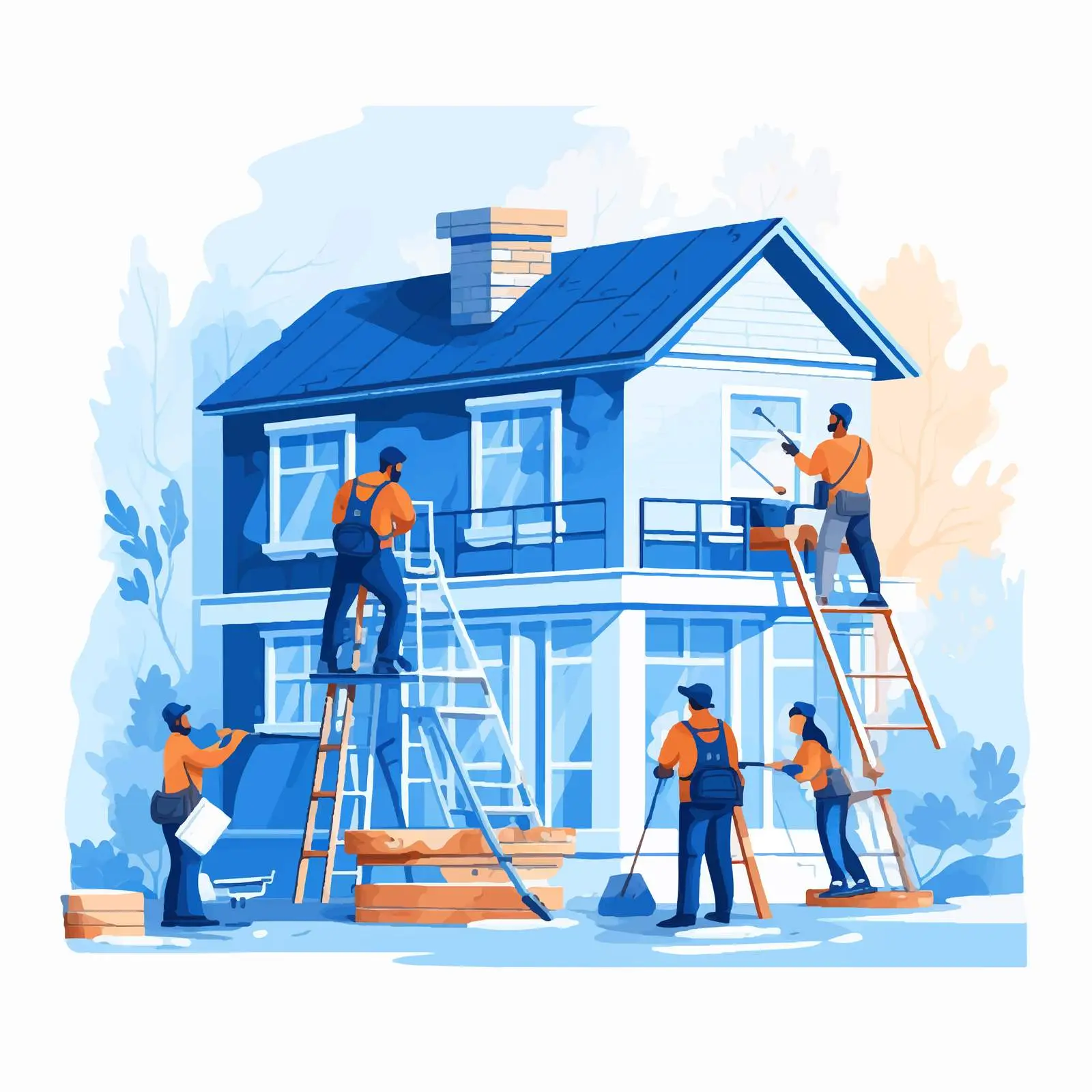 Skilled Builders at House Renovation Project — free download from Dotvec