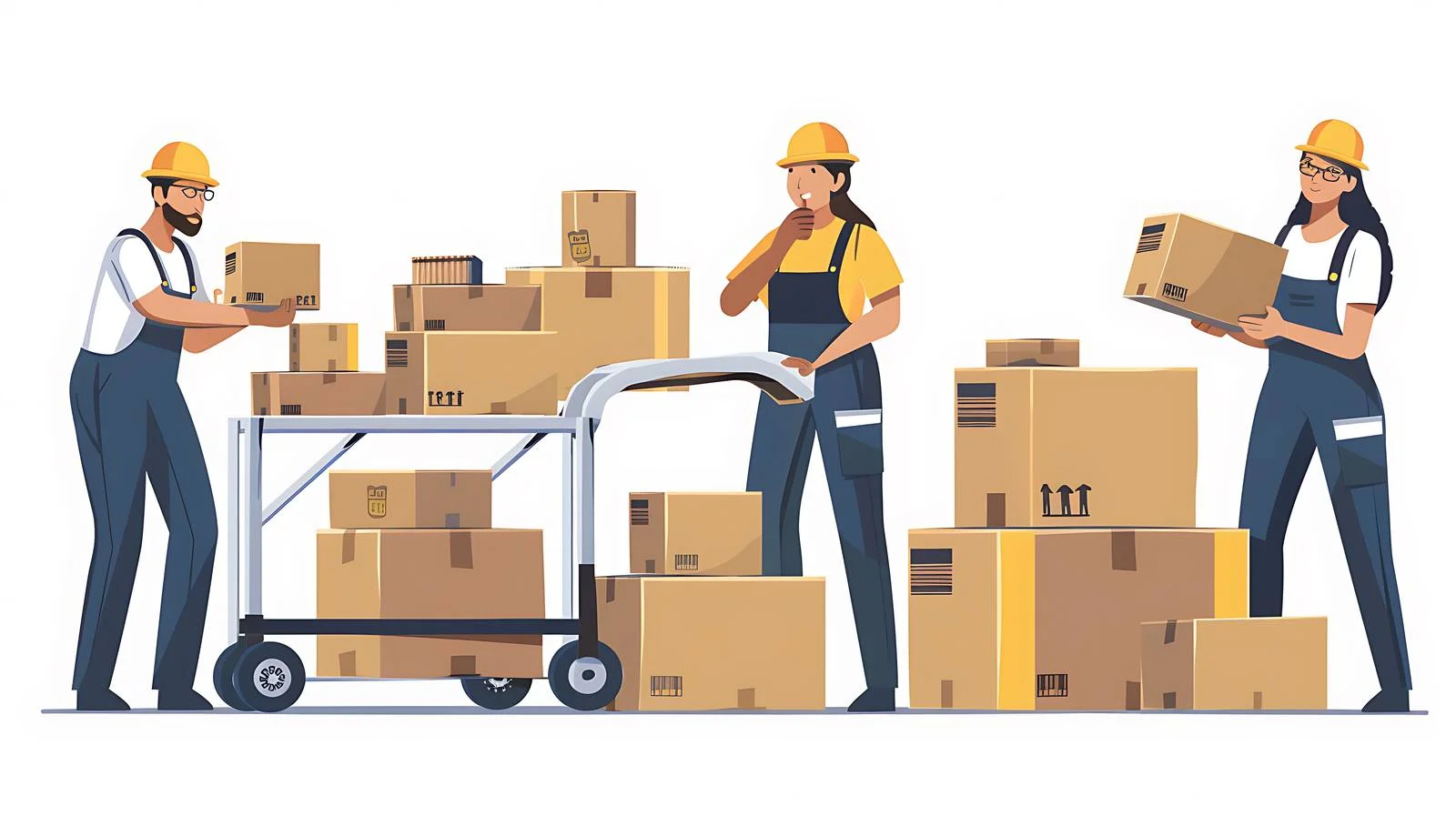 Packaging Workers Sealing Packages with Tape — free download from Dotvec