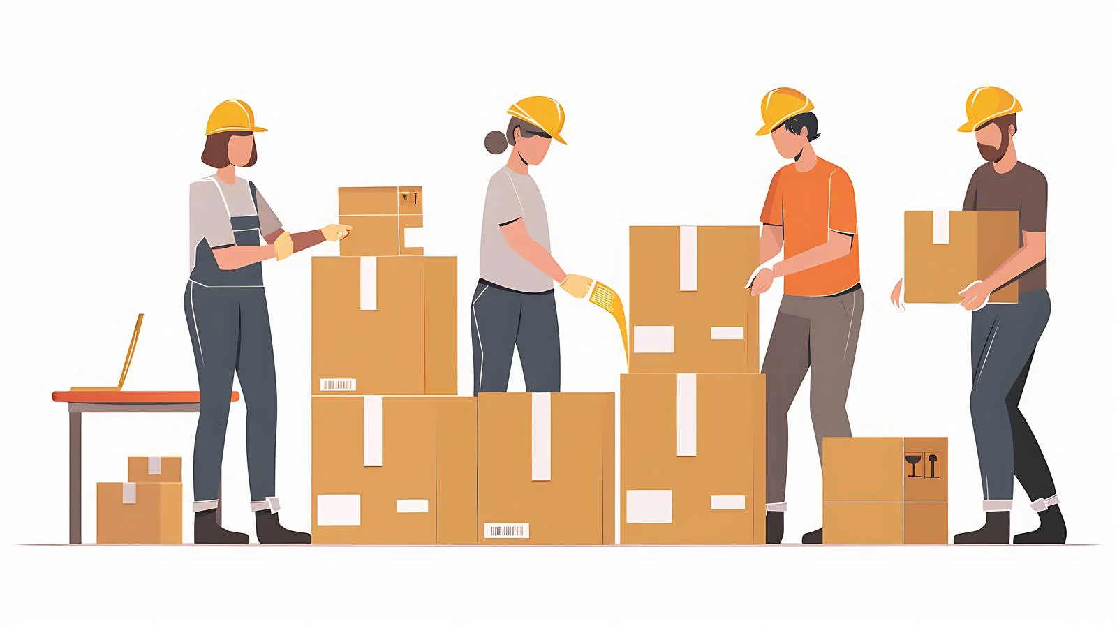 Packaging Process Illustration — free download from Dotvec