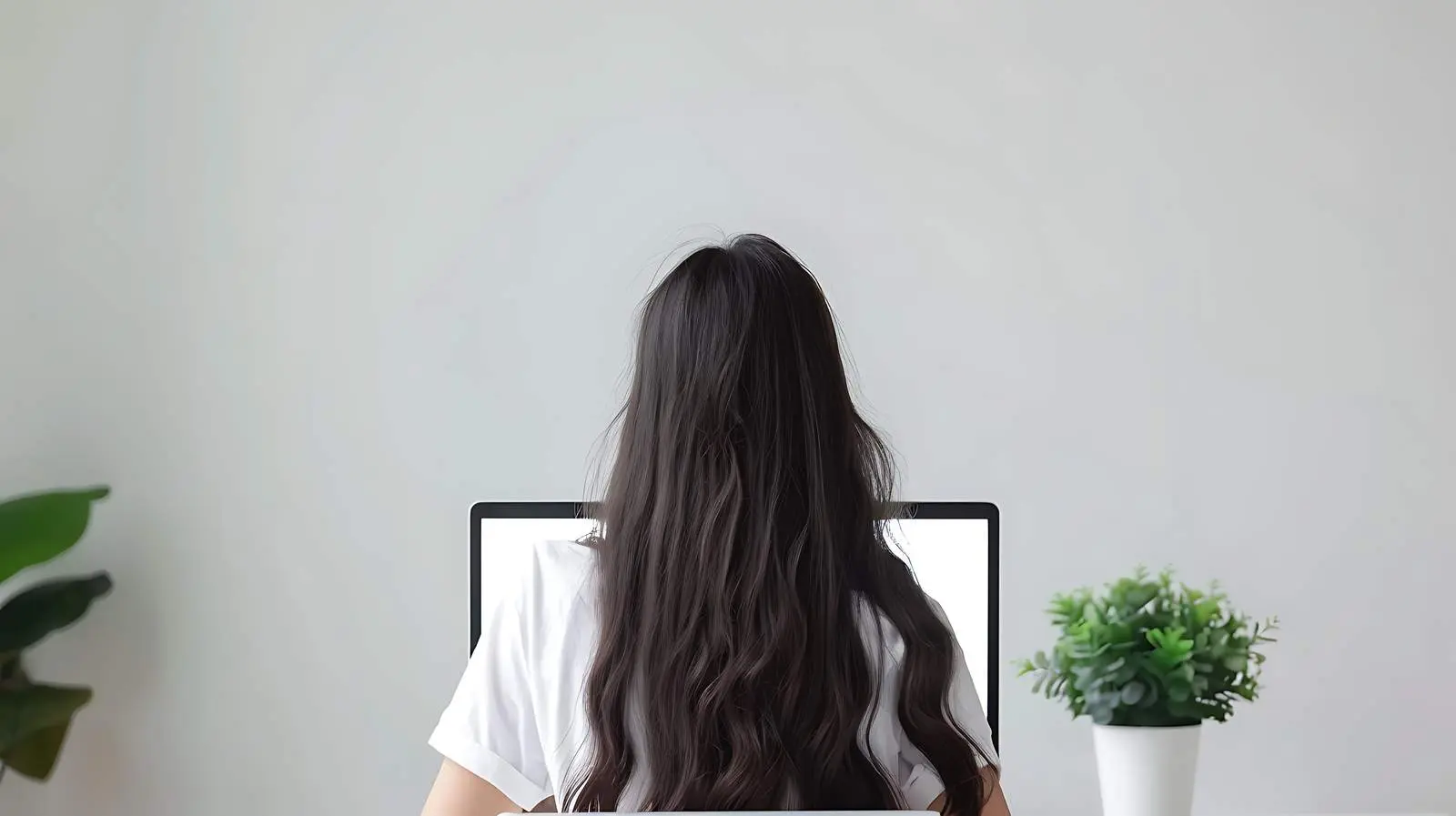 Girl Working on Laptop at Home — free download from Dotvec