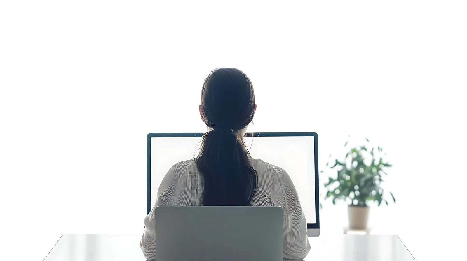 Girl Working on Laptop at Home — free download from Dotvec