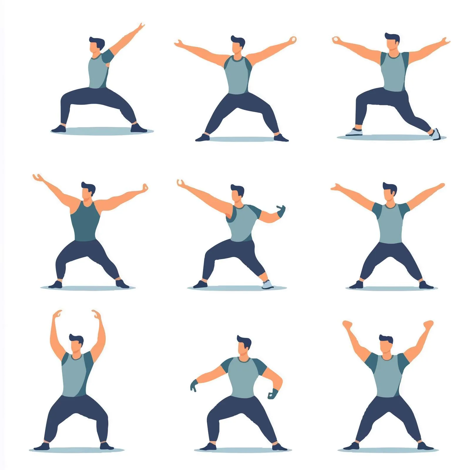 Full Body Workout Fitness Vector Illustration – free exercise illustration image from Dotvec