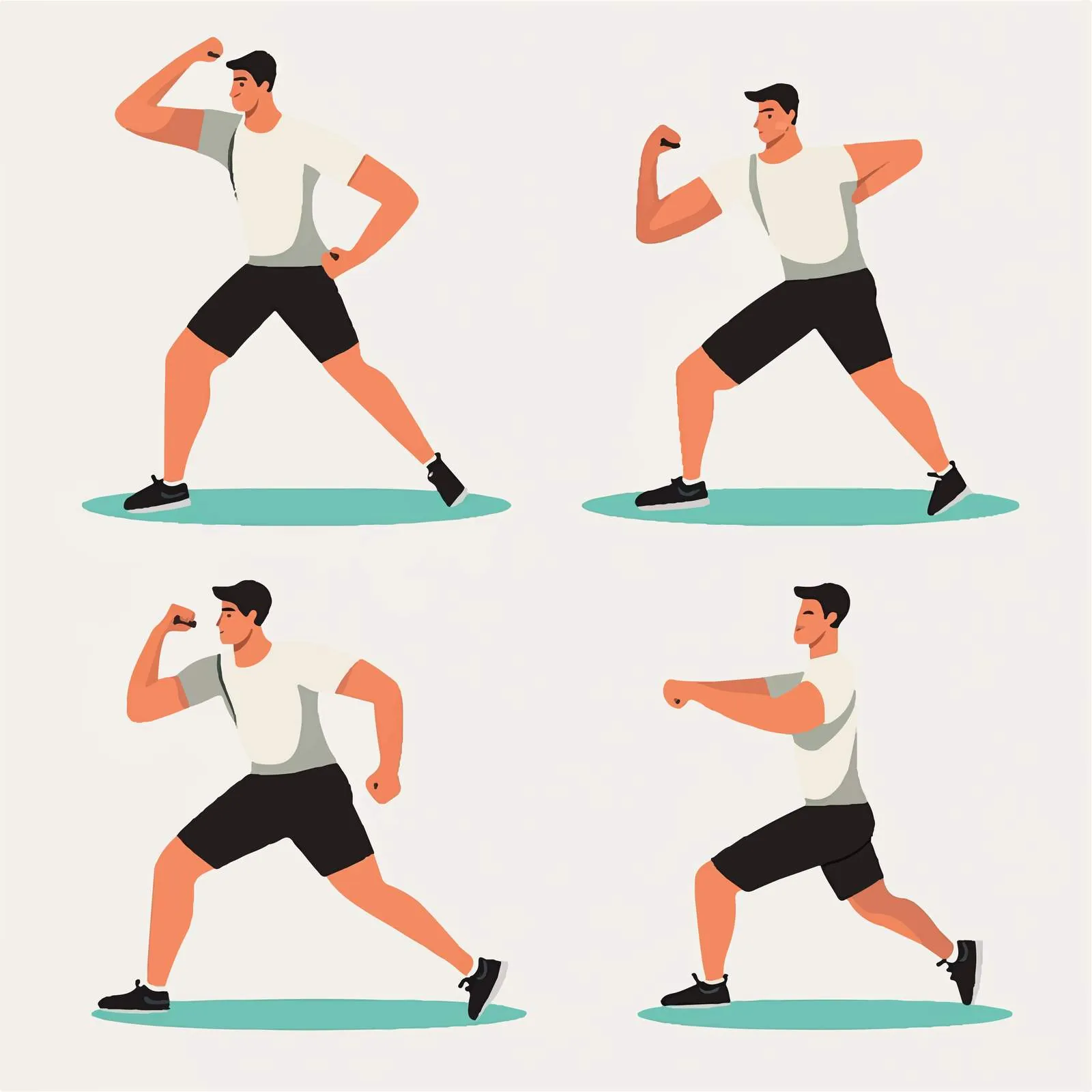 Fitness Exercises Warm Up Vector Illustration – free exercise illustration image from Dotvec