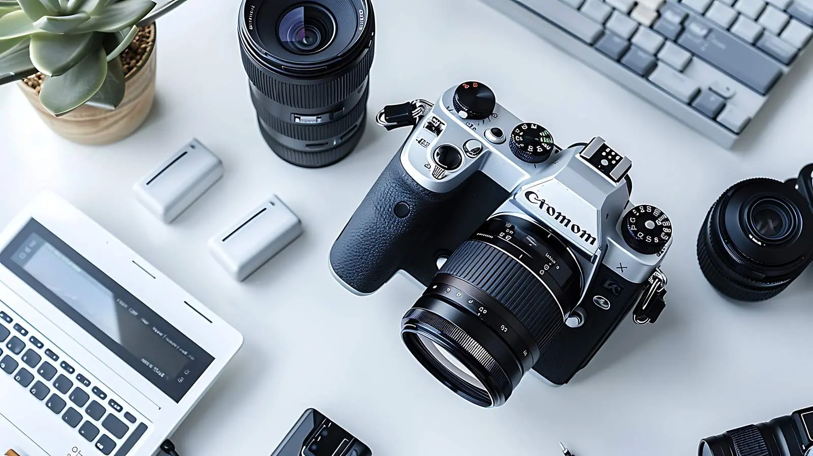 Isolated Workplace Designer with Camera and Instruments — free download from Dotvec