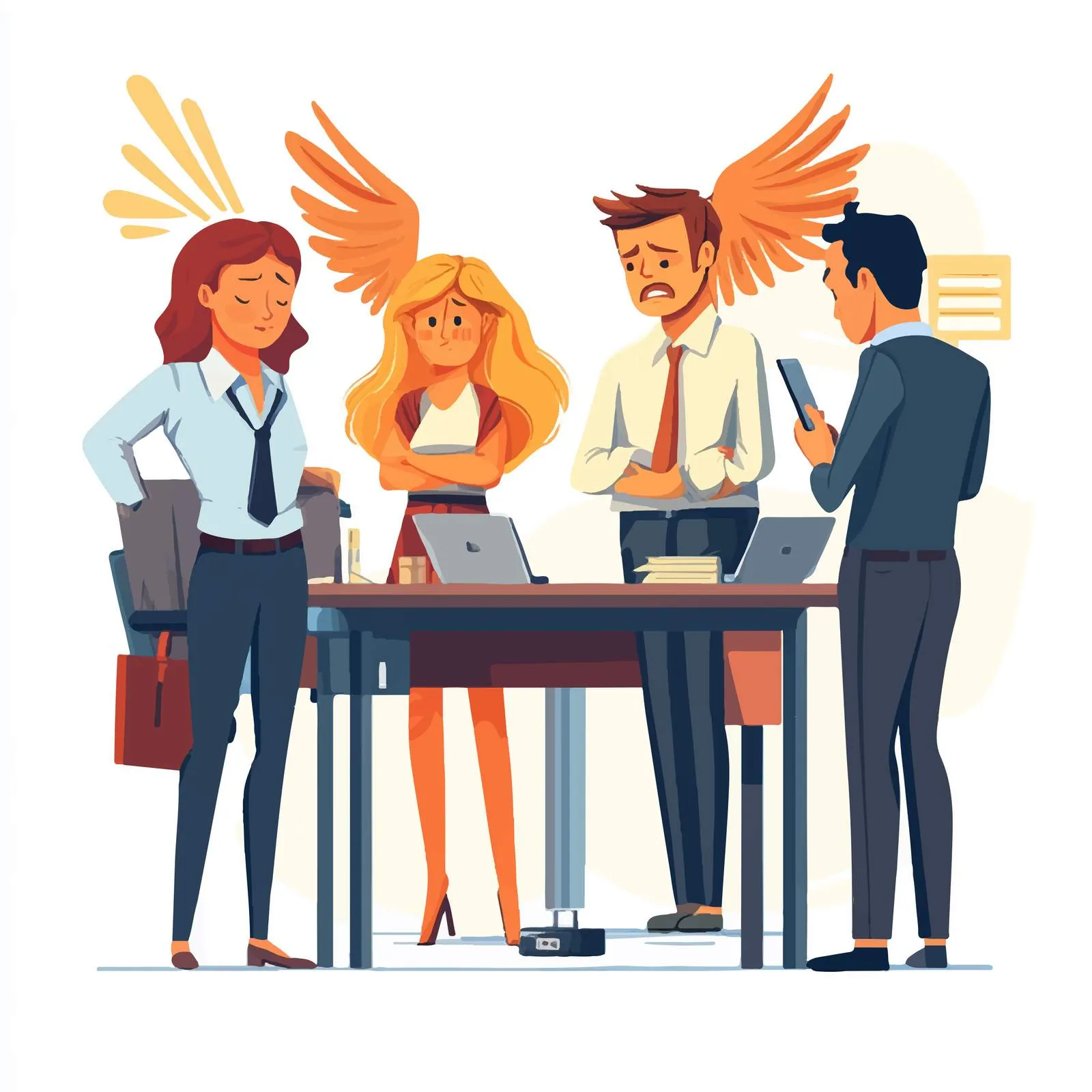 Workplace Harassment Among Coworkers Illustration — free download from Dotvec