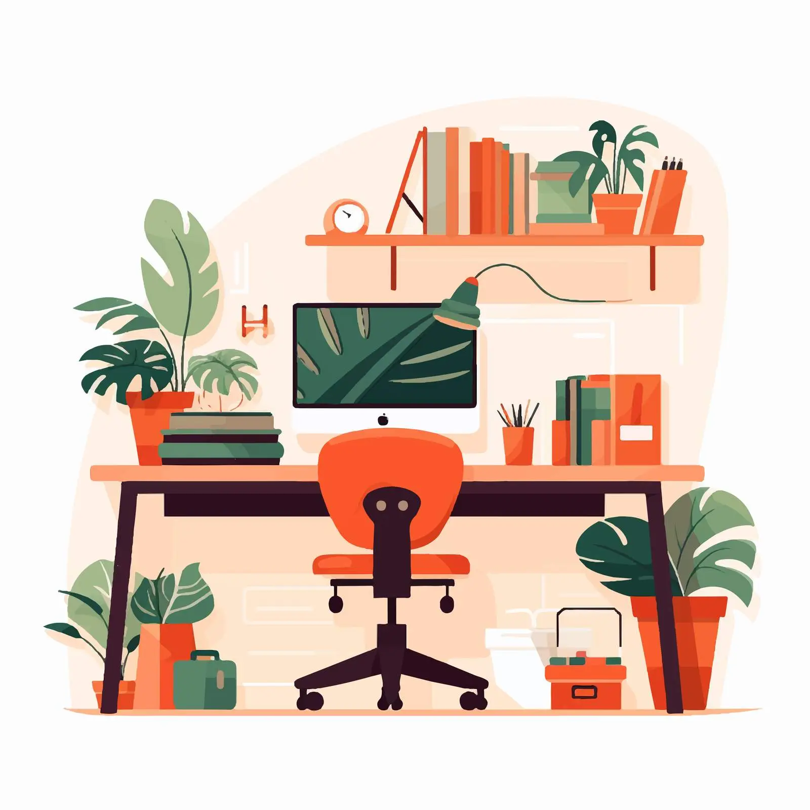 Modern Flat Style Creative Workplace Illustration — free download from Dotvec