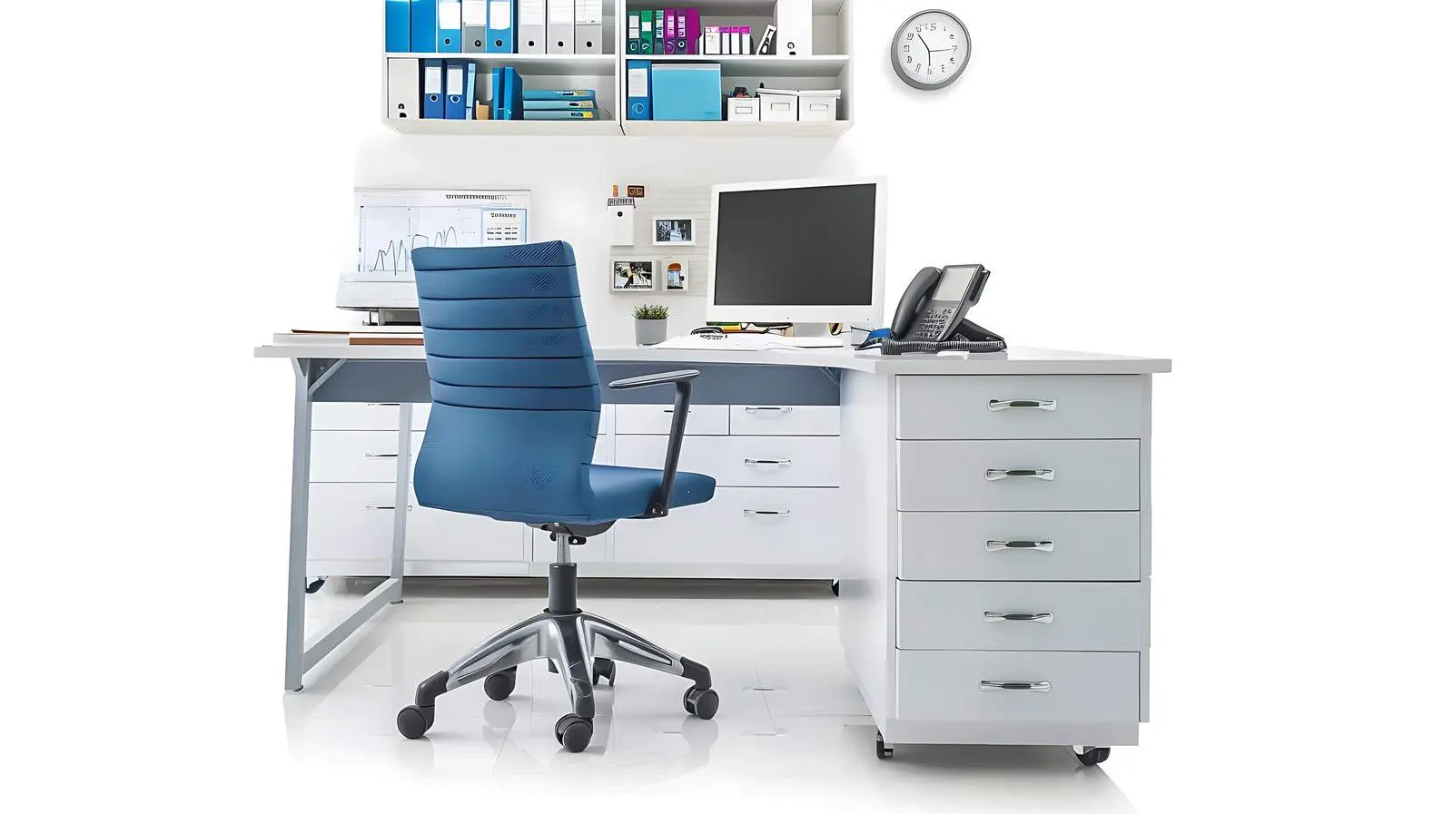 Doctor's Office Workspace Isolated on White Background – free health office image from Dotvec