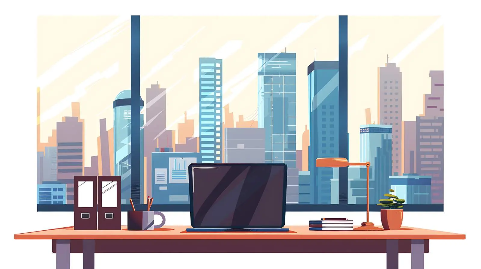 Comfortable Workplace with Laptop and Notebook — free download from Dotvec