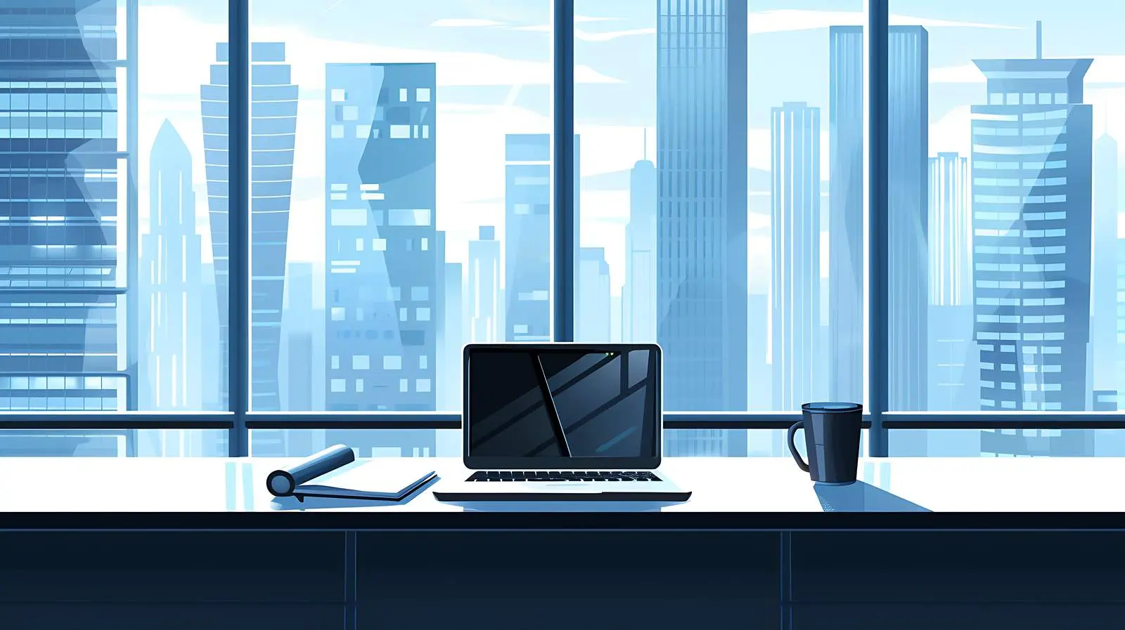 Comfortable Workplace with Laptop and Notebook — free download from Dotvec