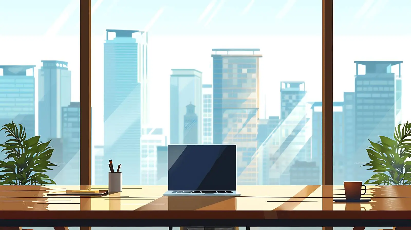 Comfortable Workplace with Laptop and Notebook — free download from Dotvec