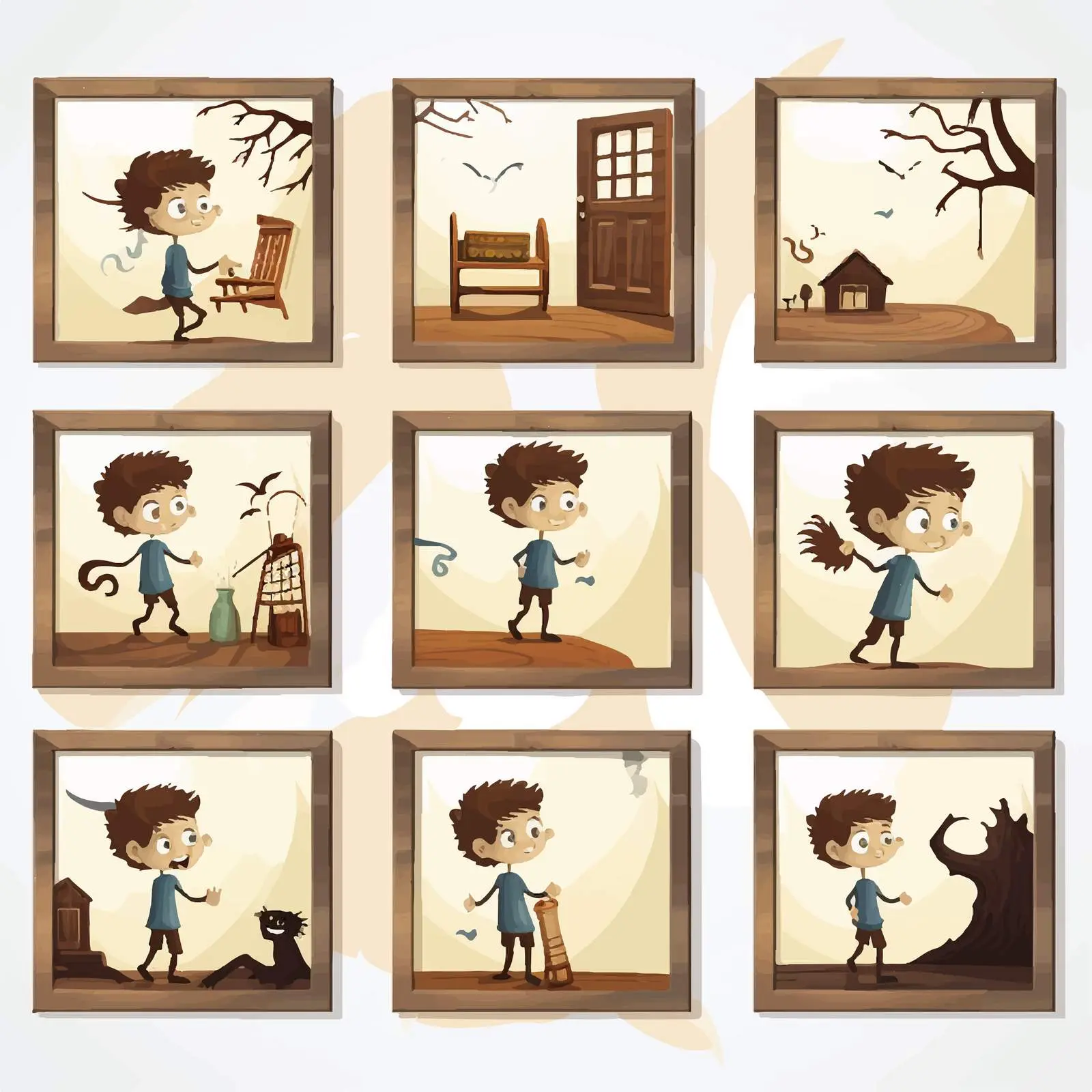 Worksheet Design for Matching Shadow Illustration — free download from Dotvec