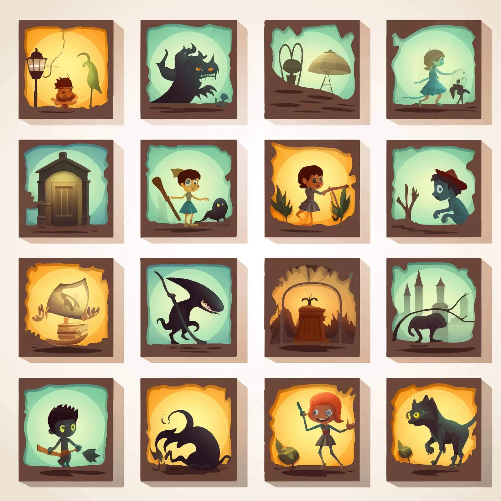 Matching Shadow Design Worksheet Illustration — free download from Dotvec