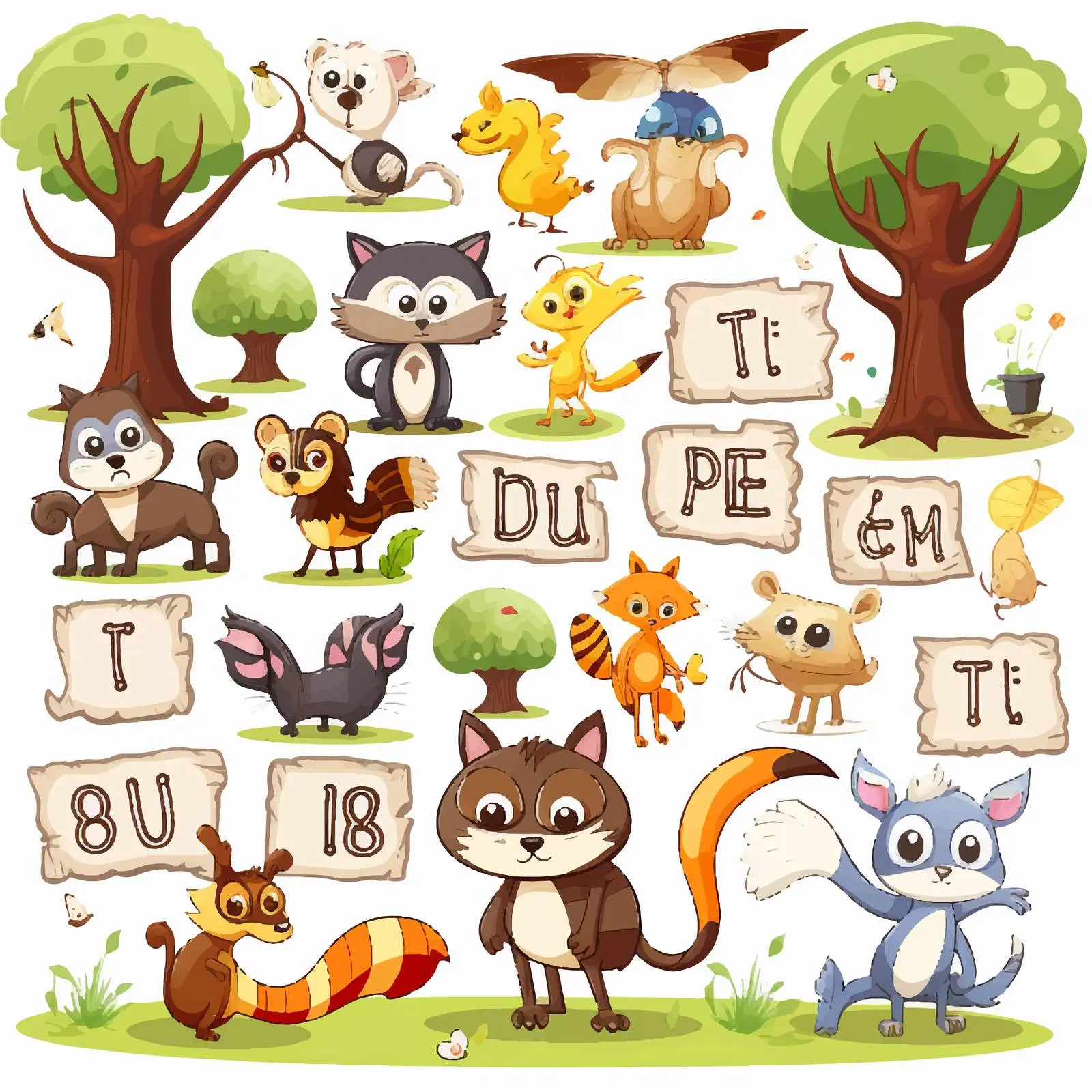 Matching Words Worksheet Vector Illustration — free download from Dotvec