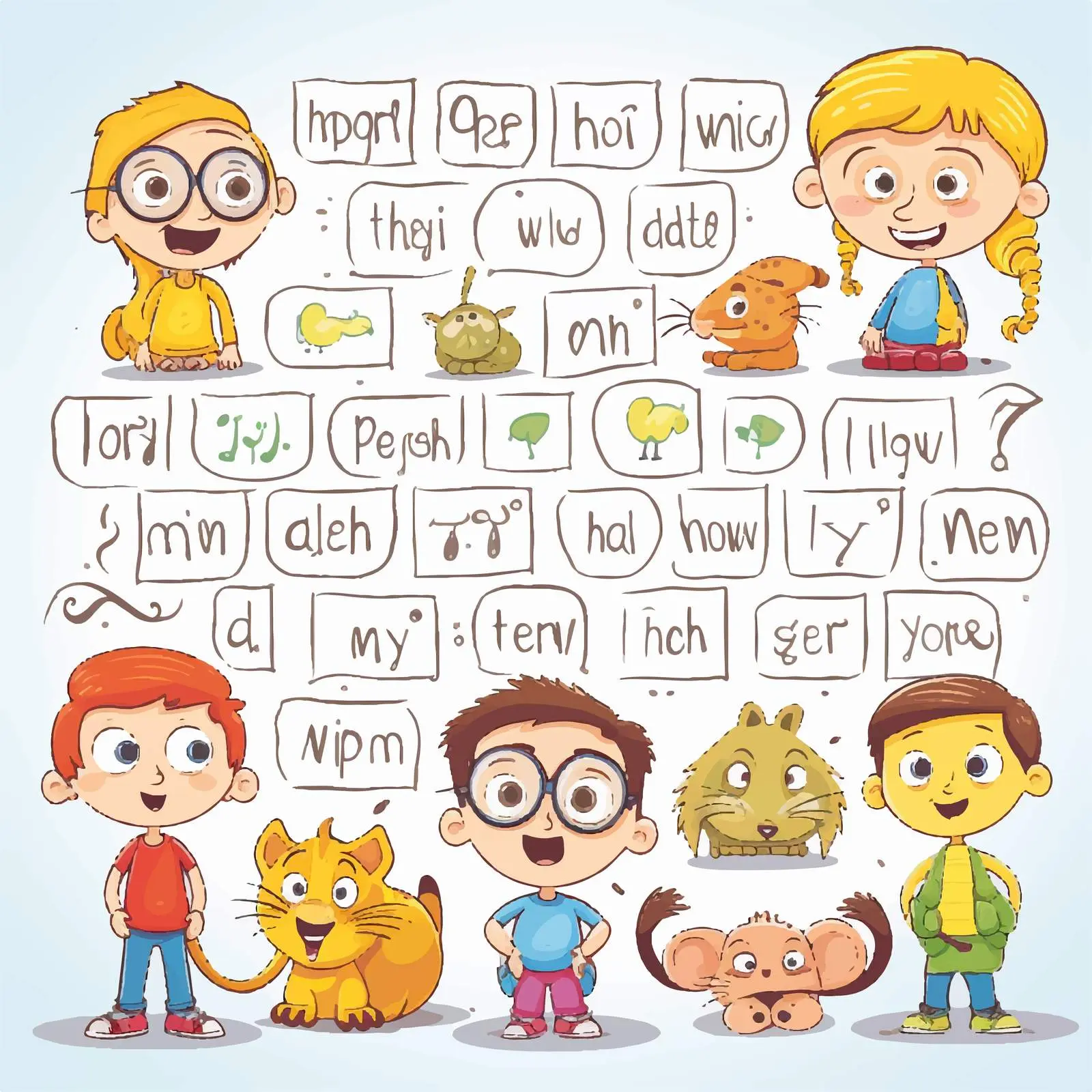Word Matching Worksheet Illustration Design — free download from Dotvec