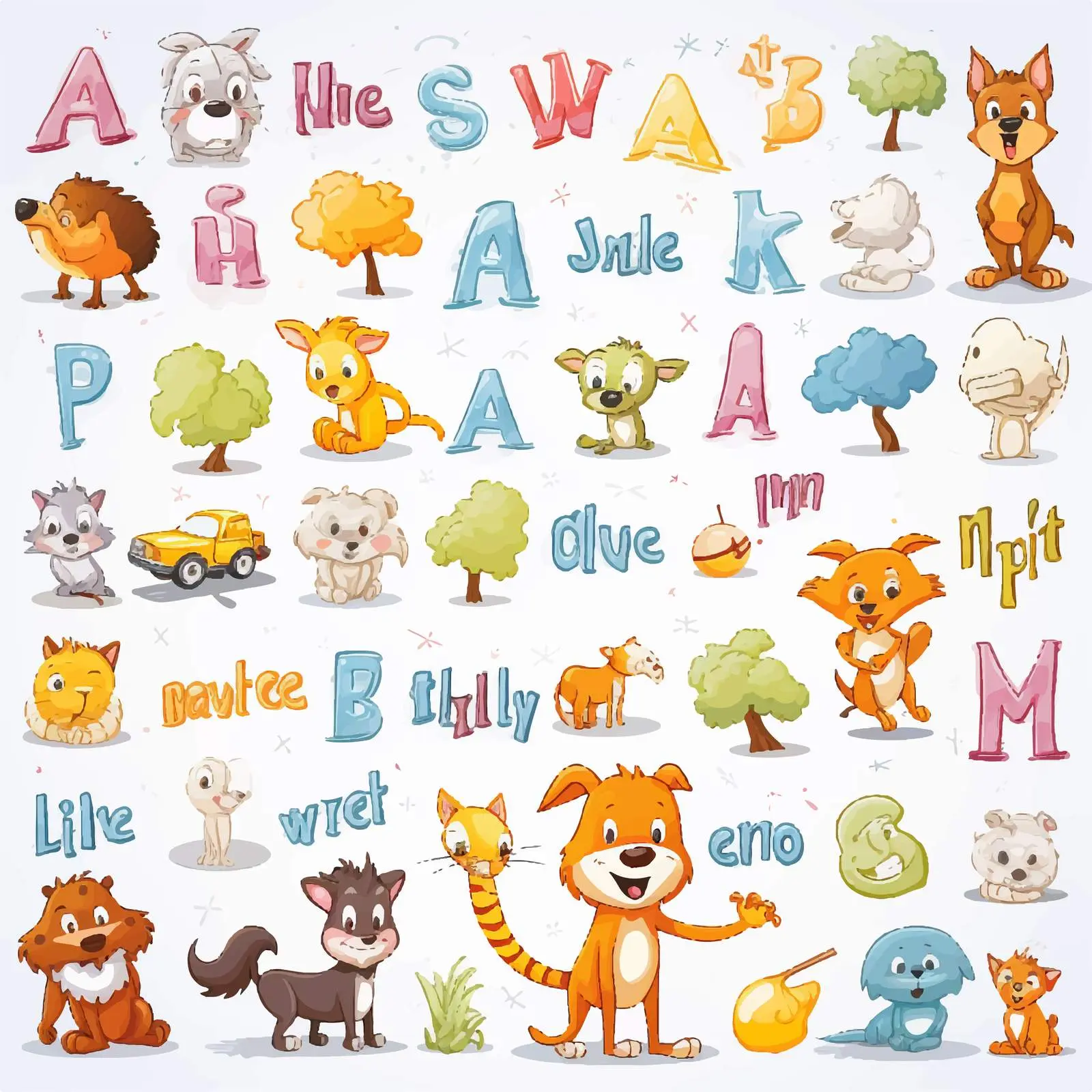 Matching Words Worksheet Design Illustration – free language learning image from Dotvec