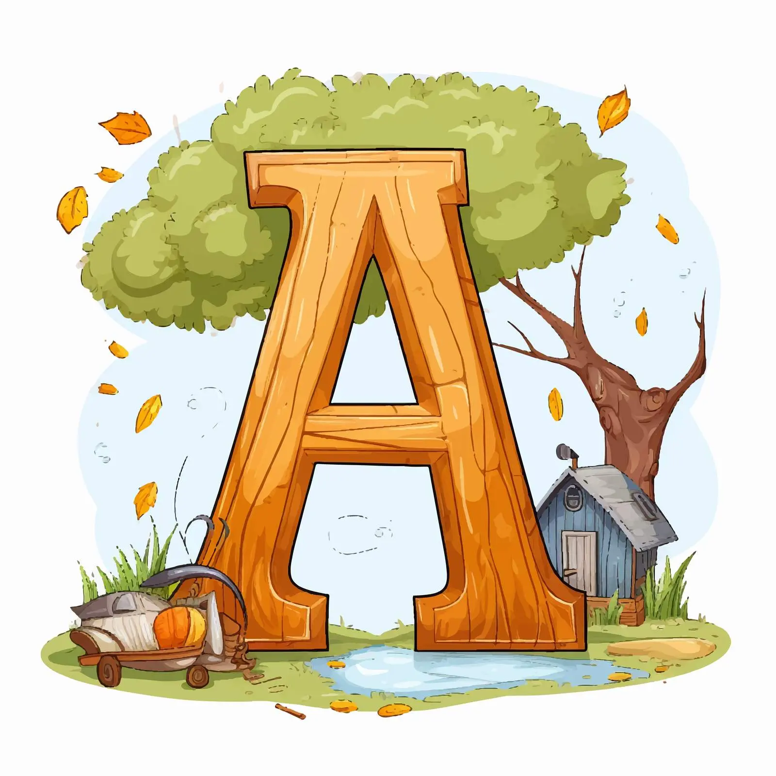 Letter and Word Teaching Worksheet with Picture — free download from Dotvec