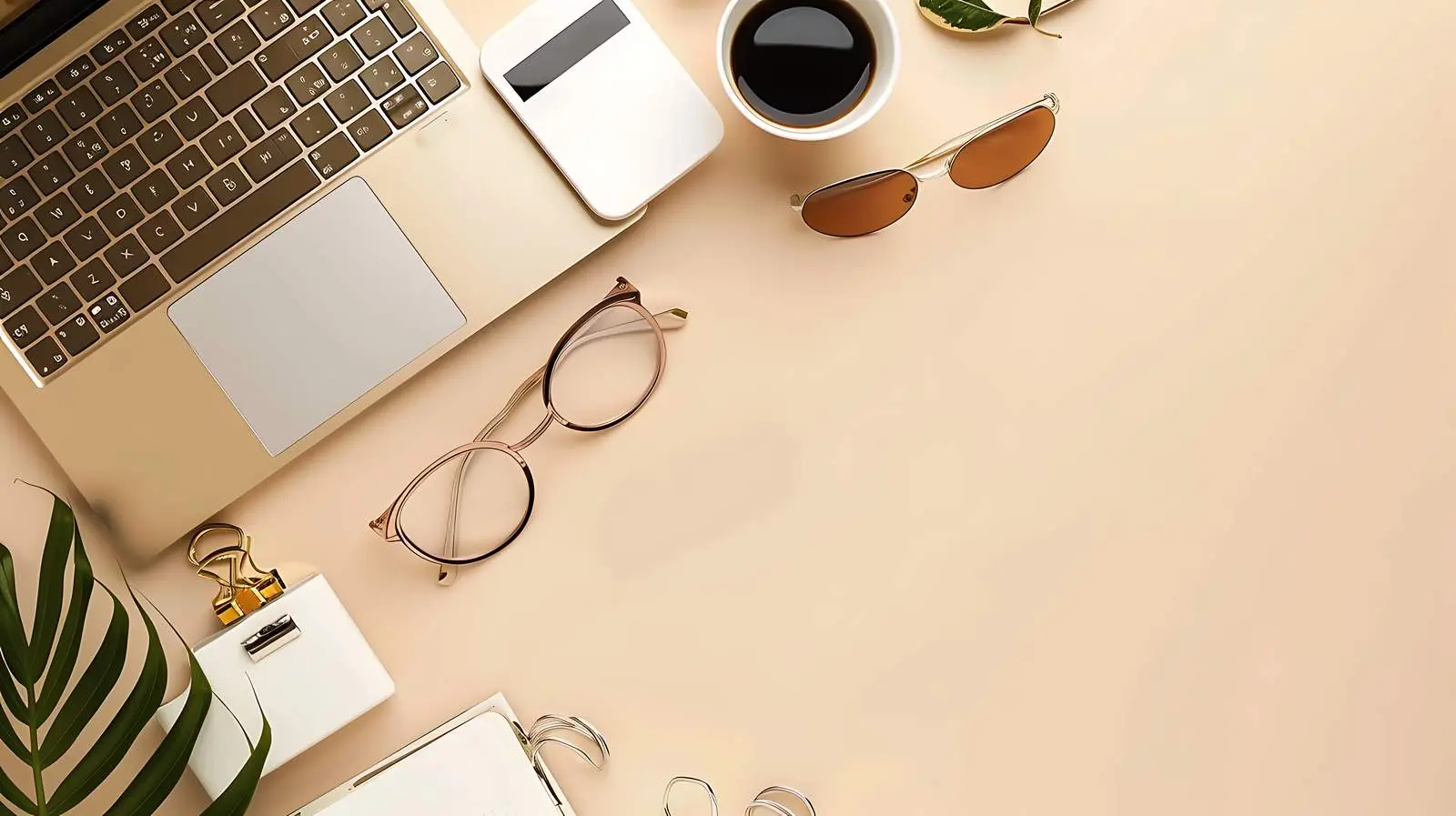 Bright White Workspace with Laptop and Notebook — free download from Dotvec