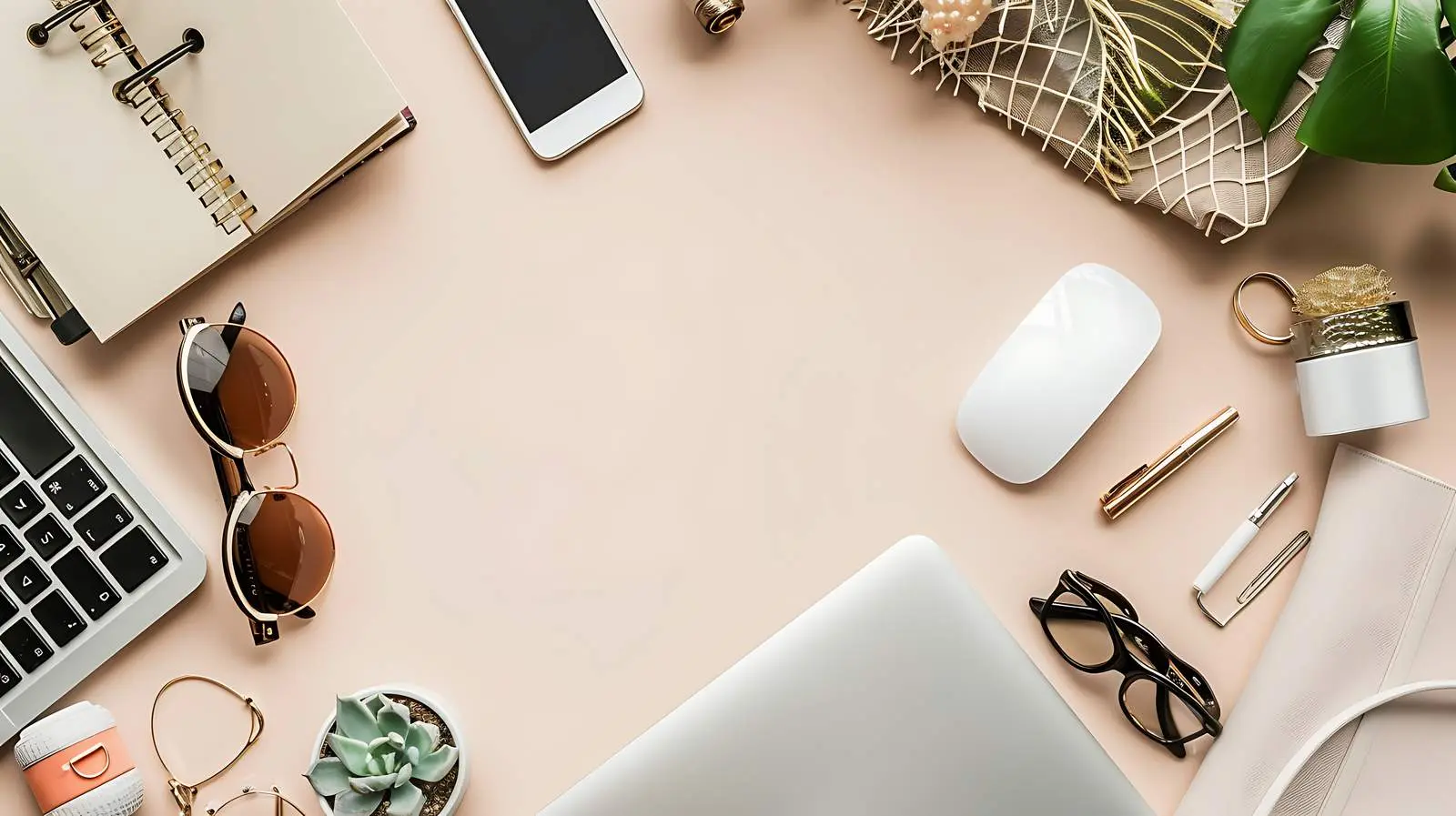 Modern Workspace with Laptop and Notebook — free download from Dotvec